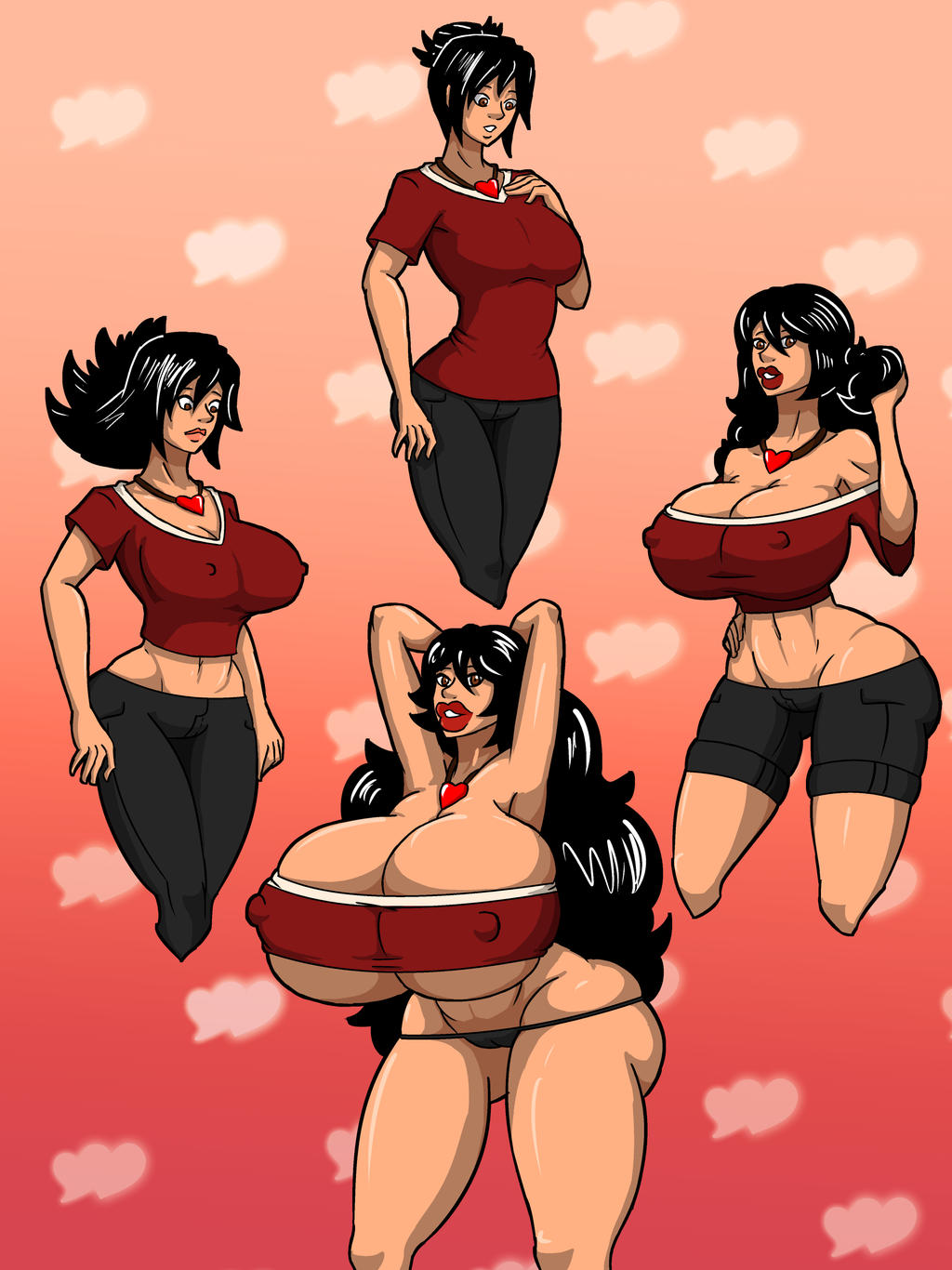 1girls, ass expansion, bimbo, bimbofication, breast expansion, breast growth, breast growth (enlargement), breasts, erect nipples, female, hair growth, hourglass figure, huge breasts, human, nipple bulge, nipples, original character, tourin17