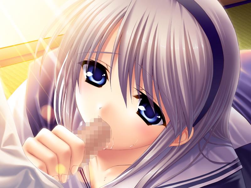 blue_eyes censored clannad clothing fellatio fumio fumio_(ura_fmo) game_cg hairband jpeg_artifacts official_art oral penis purple_hair sakagami_tomoyo tomoyo_after tomoyo_after_~it's_a_wonderful_life~