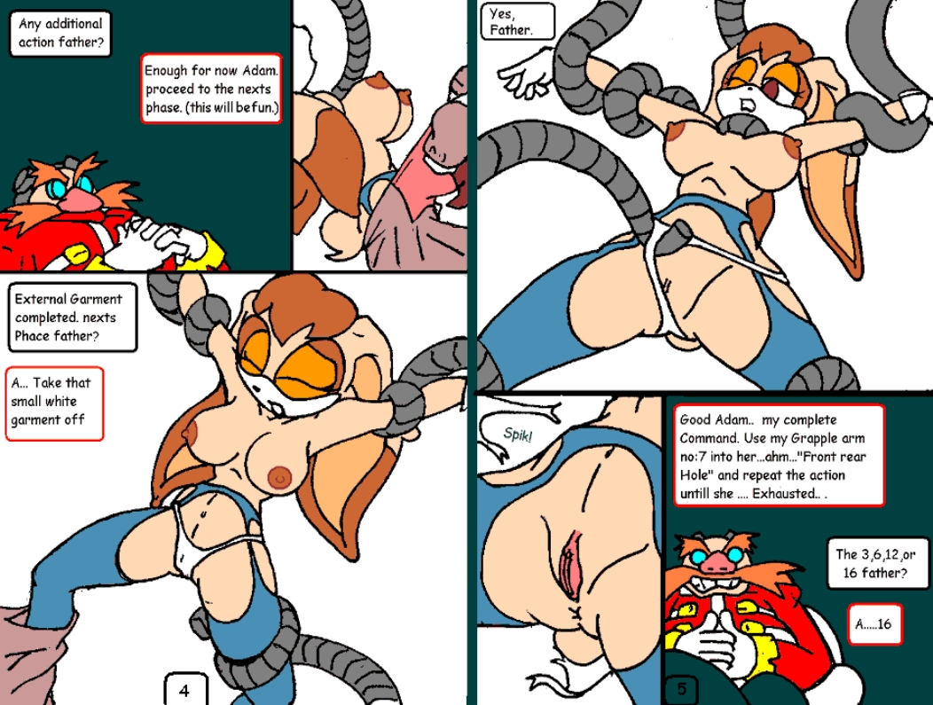 anthro comic dr_robotnik fur furry human interspecies mammal rabbit sonic_(series) tagme terrenslks vanilla_the_rabbit