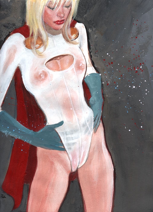 1girls blonde_hair breasts closed_eyes dc dc_comics female female_only kara_zor-l karen_starr mark_beachum nipples power_girl see-through solo tagme