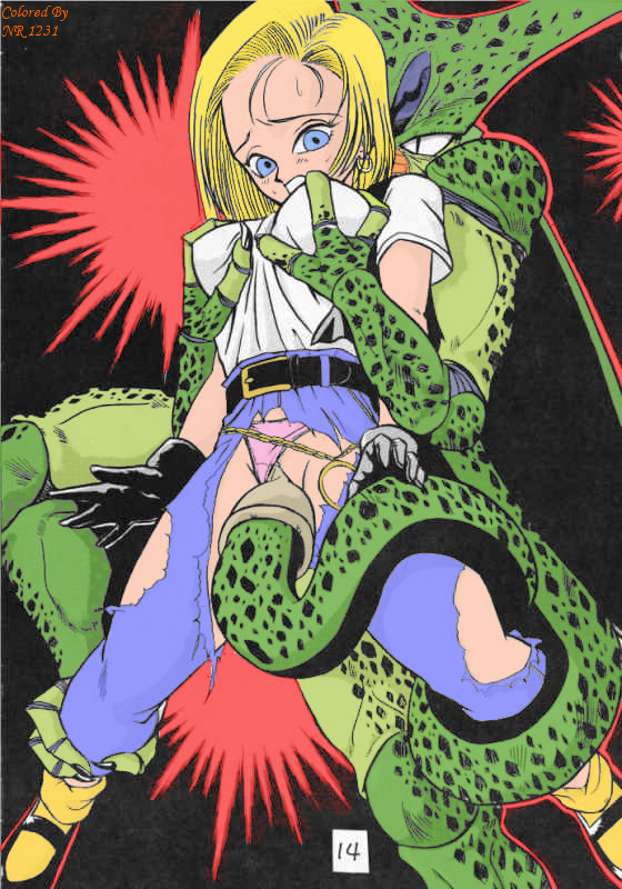 1993 1boy 1boy1girl 1girls android_18 blonde_hair blue_eyes breast_grab cell_(dragon_ball) dragon_ball dragon_ball_z ear_ring female from_behind_position grabbing_from_behind groping groping_from_behind imminent_penetration imminent_rape imminent_sex imperfect_cell just_the_tip mary_janes panties_aside penetration pussy ripped_clothes ripped_clothing ripped_pants straight_hair tagme tail tail_penetrating tail_sex torn_clothes torn_clothing vagina vaginal vaginal_penetration yokota_mamoru