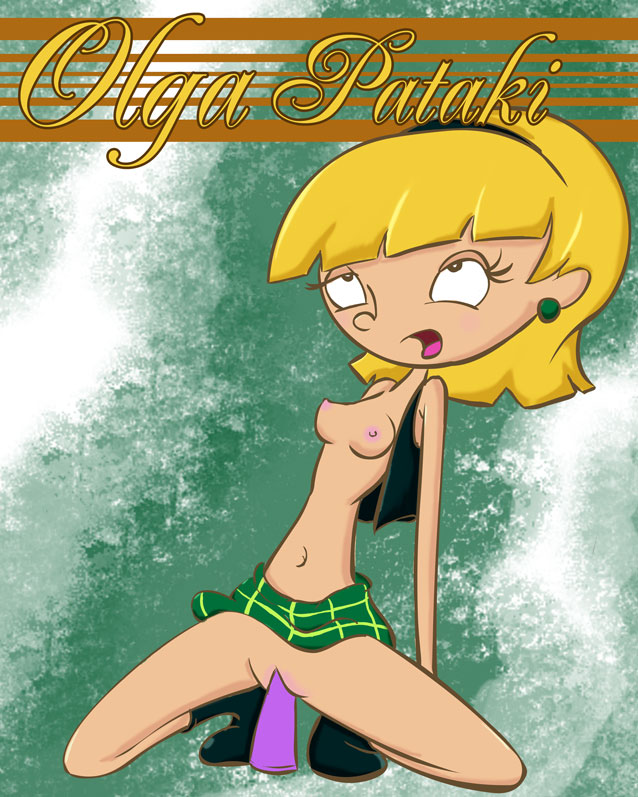 blonde_hair dildo hey_arnold! monkeycheese nickelodeon nipples no_panties olga_pataki pussy skirt topless