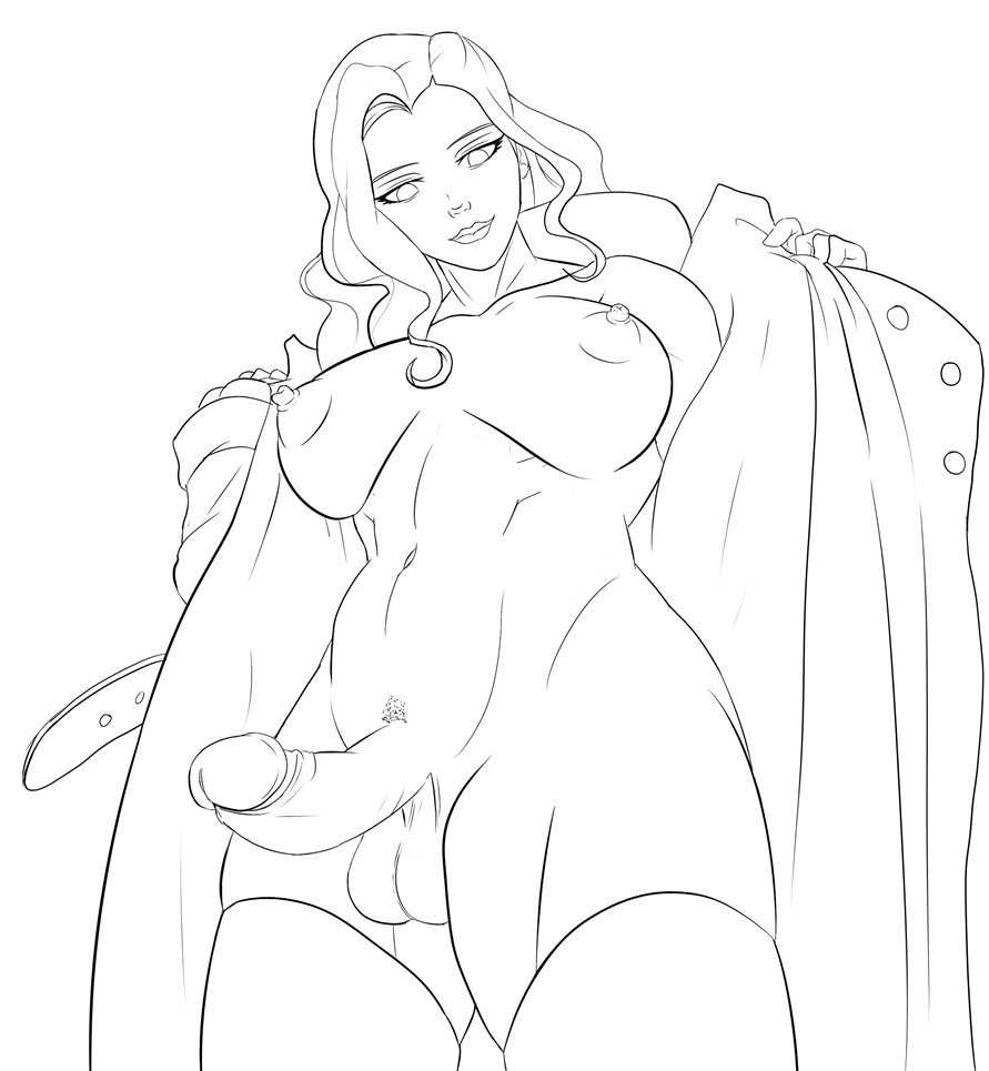 1futa, areolae, asami sato, avatar legends, balls, big breasts, breasts, clothing, erection, fit, flashing, futa only, futanari, human, intersex, large breasts, low-angle view, monochrome, nude, penis, saxwakuy, sketch, smooth skin, solo, solo futa, standing, stockings, the legend of korra, thick thighs, thigh highs, thighhighs, wip