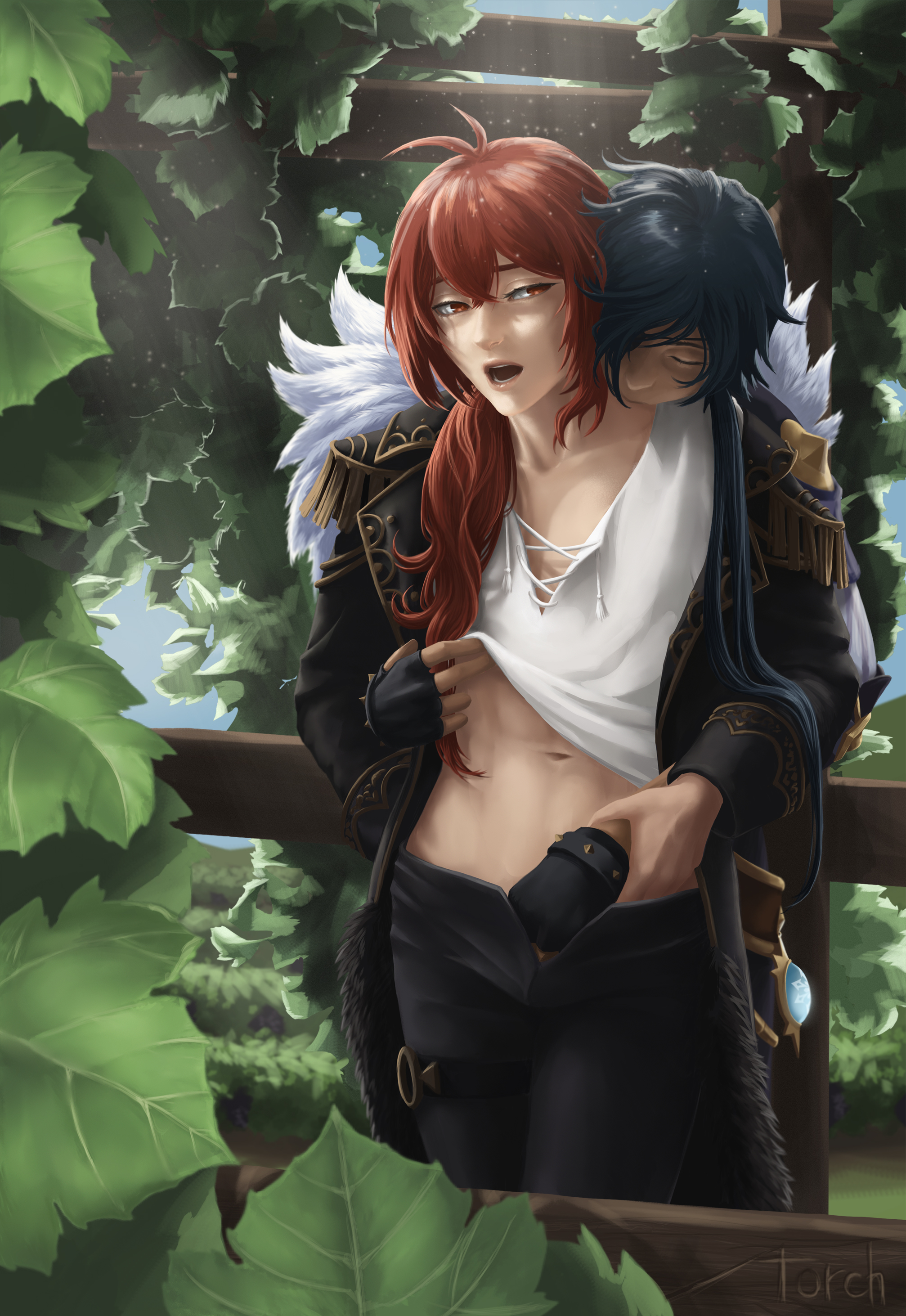 Hands explore bodies with fervent passion