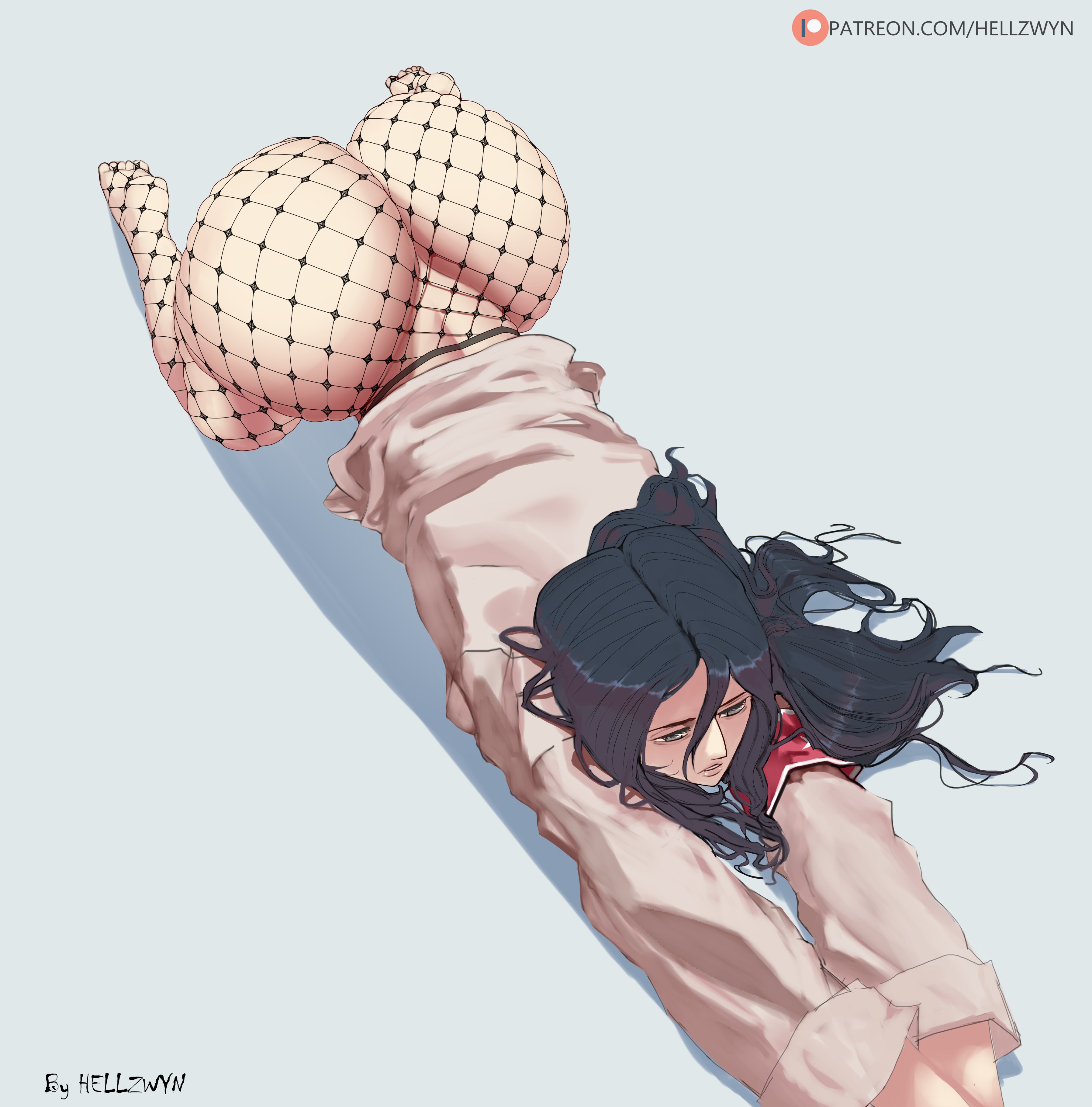 1girls, ass, attack on titan, big ass, big butt, favorite, female, female focus, female only, fishnet stockings, fishnets, hell904, panties, pieck finger, shingeki no kyojin