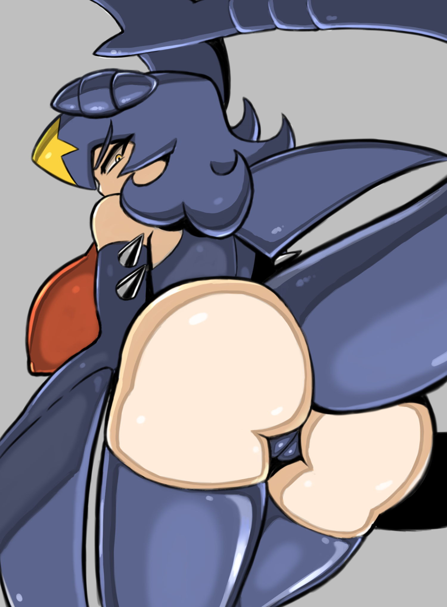 1girls, ass, big breasts, breasts, cameltoe, eye contact, female, female garchomp, garchomp, huge breasts, humanized, kamuruchii, leotard, looking at viewer, monster girl, nintendo, pokemon, pokemon (species), pokemon dppt, pussy, solo, tail, thick thighs, thighhighs, voluptuous, wide hips
