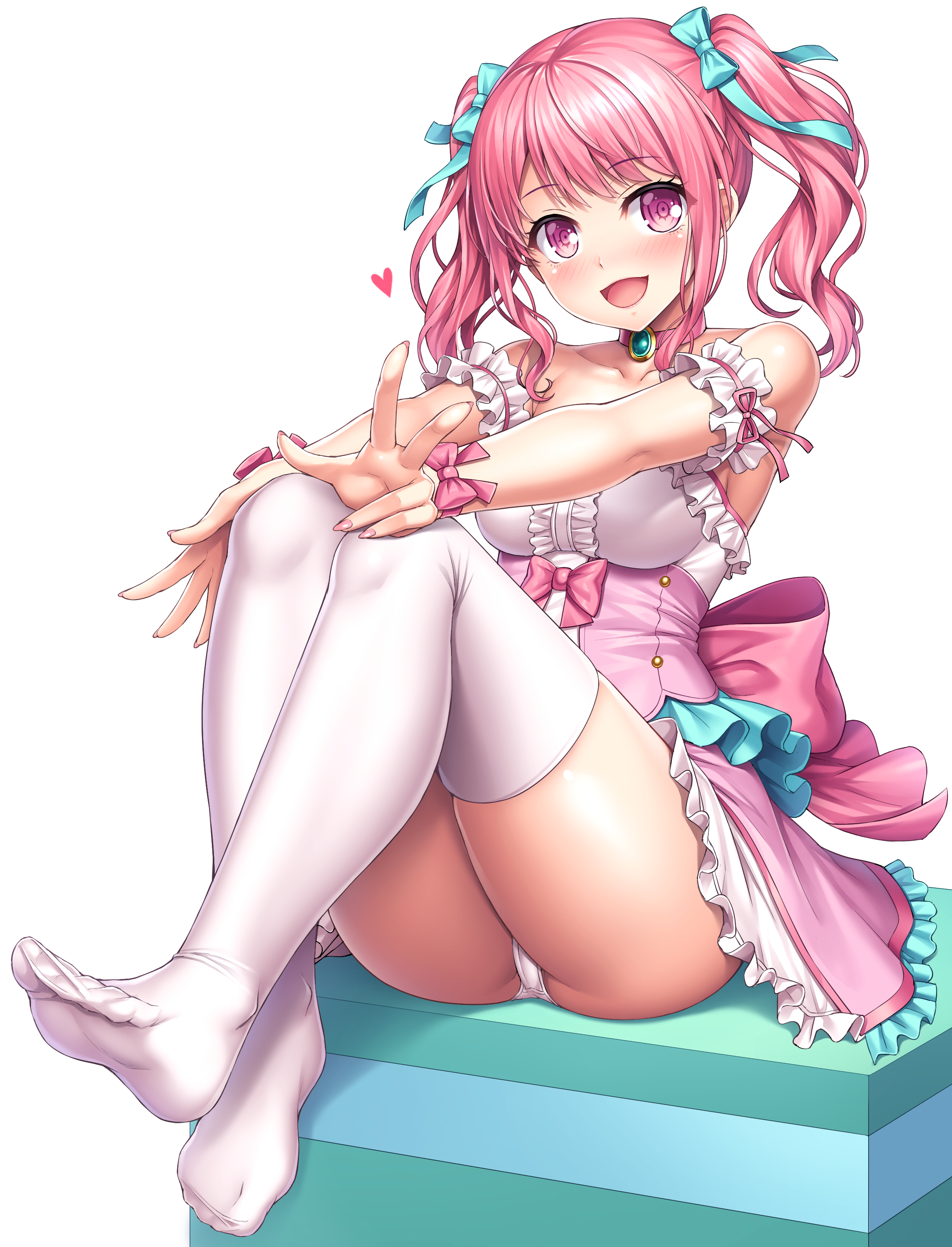 ass, bang dream!, blush, feet, female, female only, lambda (kusowarota), maruyama aya, panties, pantyshot, solo, solo female