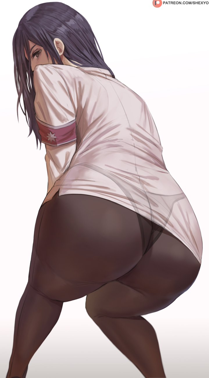 1girls, ass, attack on titan, big ass, big butt, black hair, black-haired female, fat ass, female, female only, large ass, pantyhose, pieck finger, shexyo, shingeki no kyojin, solo, solo female, thick, thick ass, thick thighs