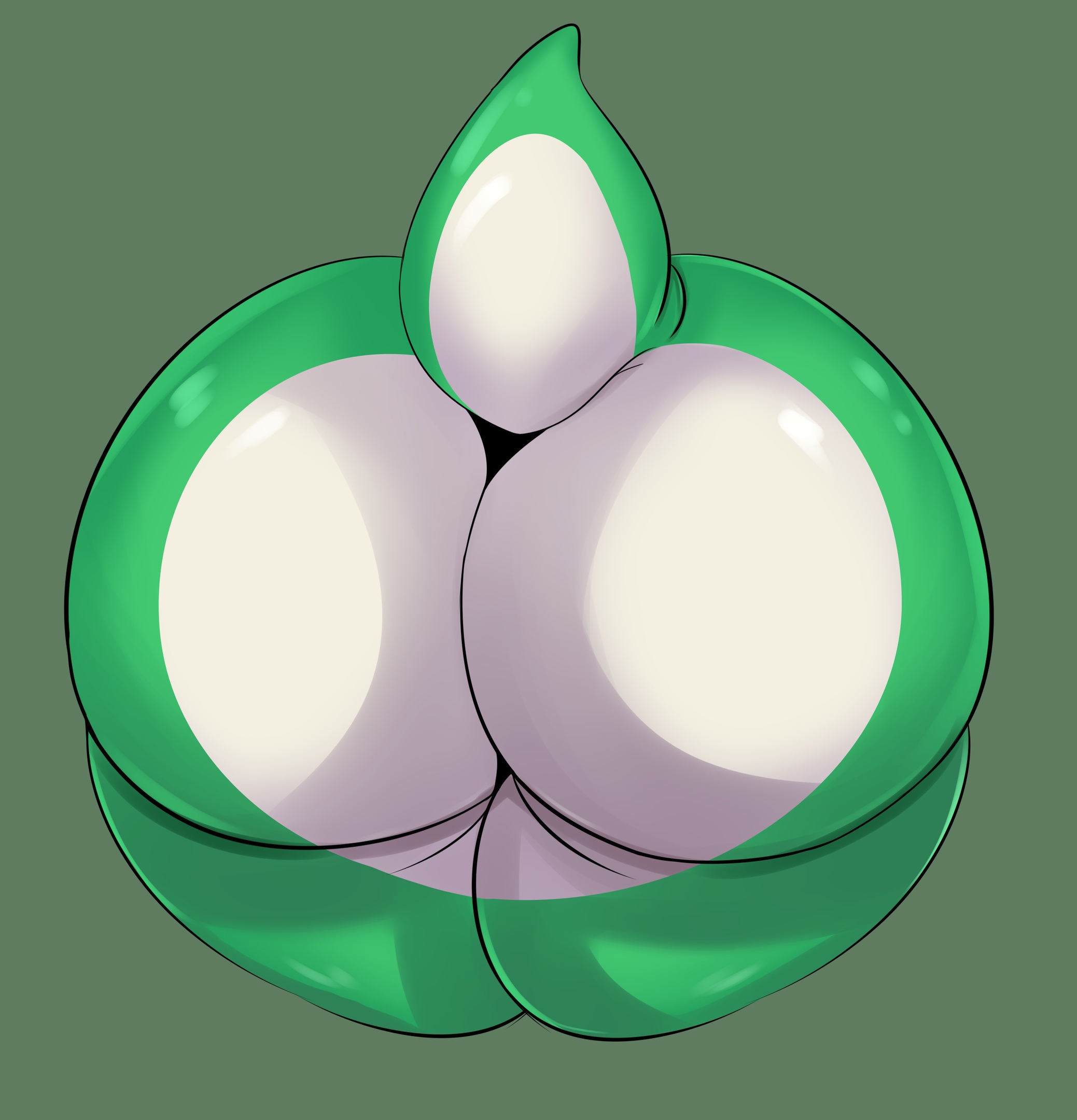 1other, 2021, ambiguous gender, andora, anthro, ass, ass crack, ass focus, ass heart, ass shot, big ass, bubble ass, curvy, green skin, hi res, huge ass, mario (series), simple background, solo, tail, thick thighs, white body, yoshi