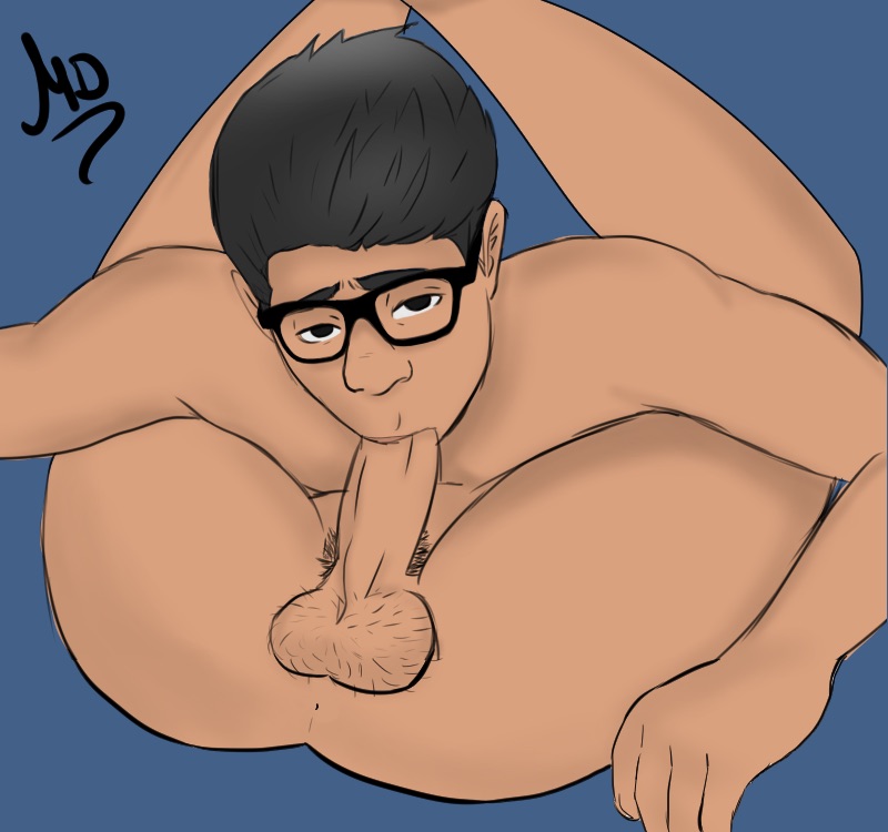 1boy 1male addiction alone autofellatio black_hair blowjob blowjob_face blue_background chronic_masturbation cock_gobble cock_hungry cum_hungry exposed_anus exposed_ass fellatio giving_head giving_self_head glasses going_down_on going_down_on_self goon gooner gooning knob_polishing legs_behind_head legs_over_head legs_up looking_at_viewer male male_only masturbation masturbation_only mgtow misterdrawzin mouthful nude nude_male olive_eyes oral penis_in_mouth penis_in_own_mouth pretzel_pose pretzel_position self_sucking solo_focus sucking sucking_off sucking_self_off