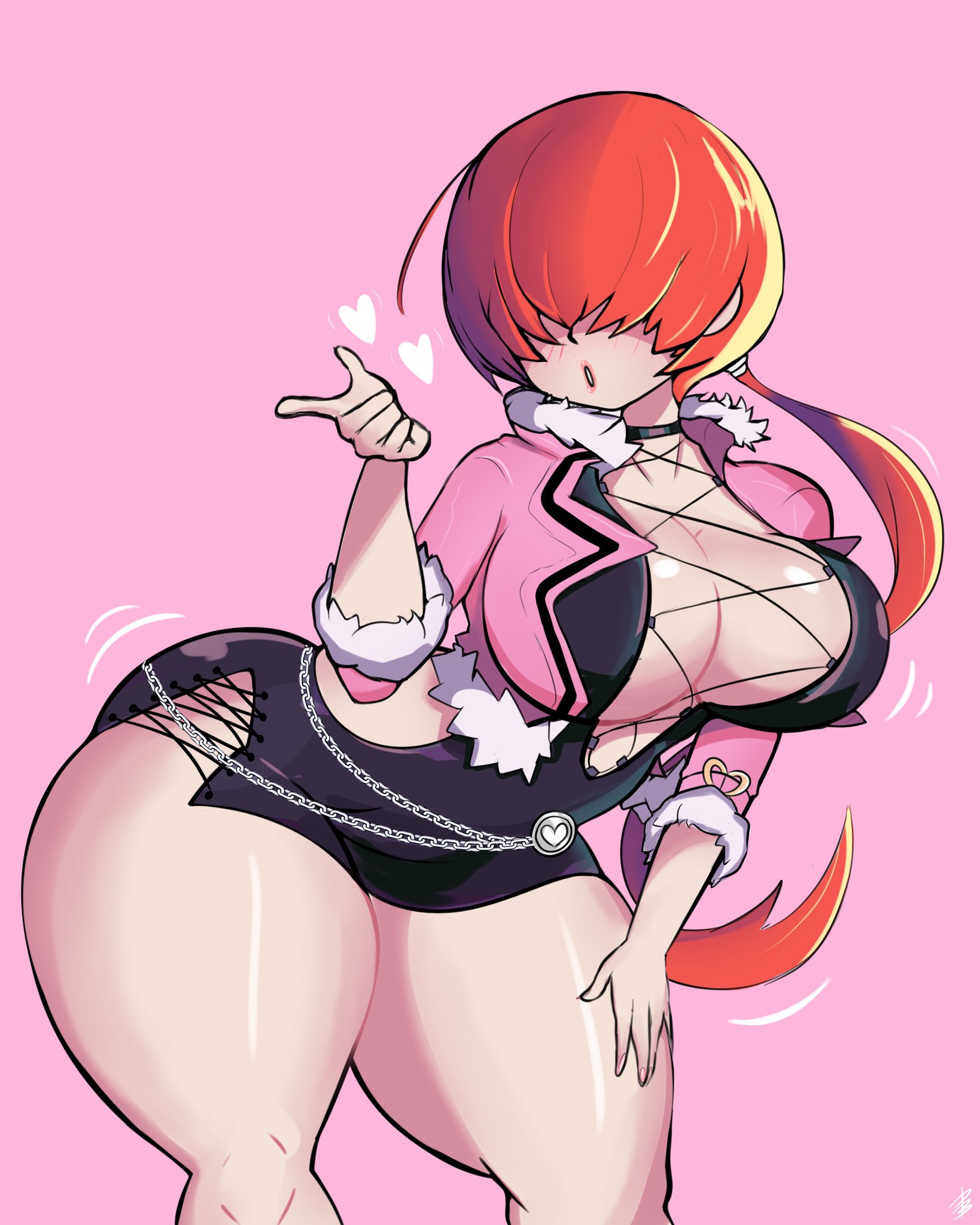 dandyboi, female, hair over eyes, king of fighters, red hair, shermie (kof), snk, thick thighs