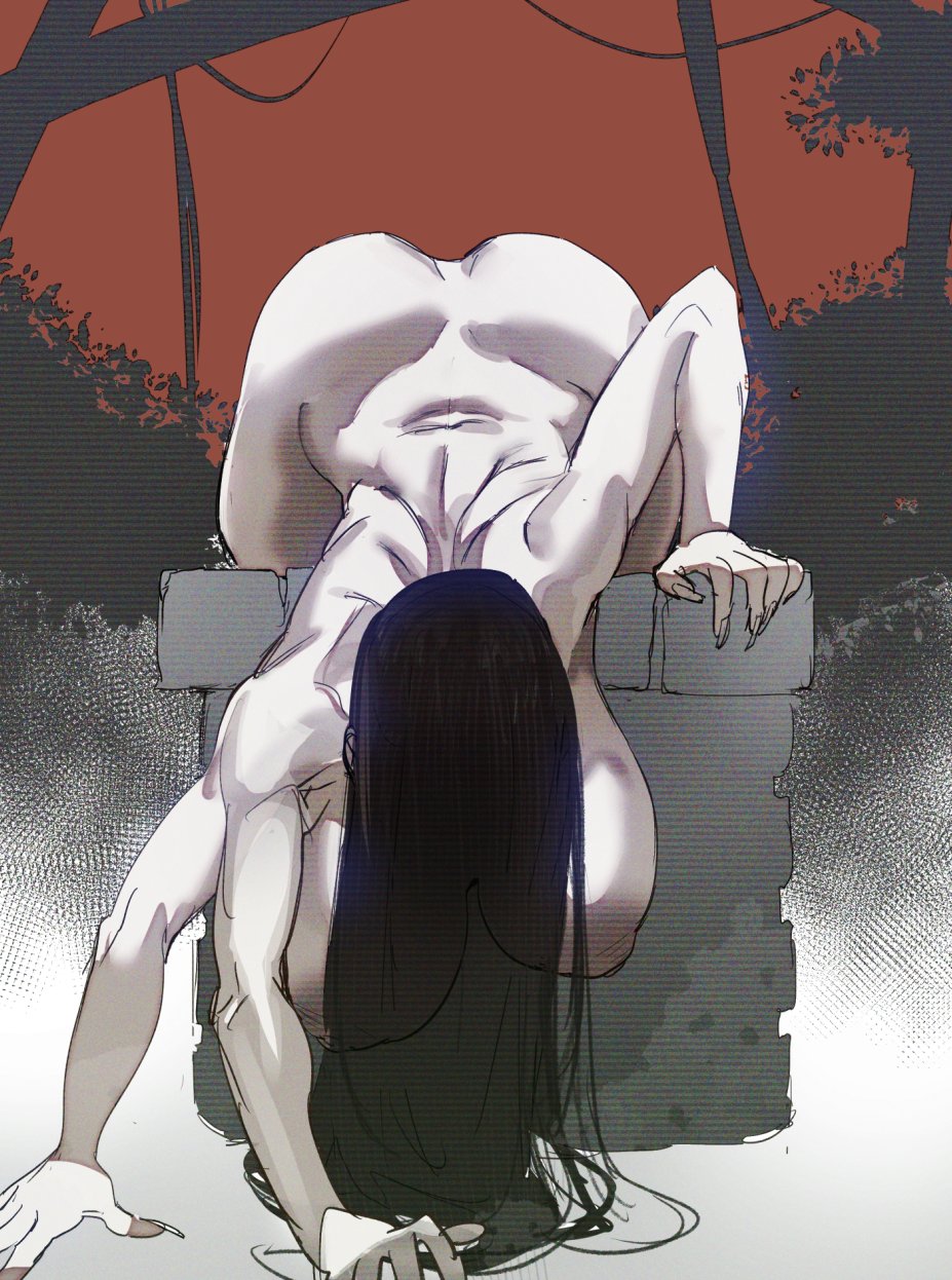 1girls, apparition, ass, big ass, big breasts, big butt, black hair, bow (bhp), bow999, breasts, busty, butt, dark hair, female, female only, ghost, ghost girl, huge breasts, large ass, large breasts, large butt, long hair, monster, monster girl, multi arm, multi limb, naked, nipples, nude, pale skin, pale-skinned female, sadako yamamura, solo, tagme, the ring, very long hair, well, yamamura sadako