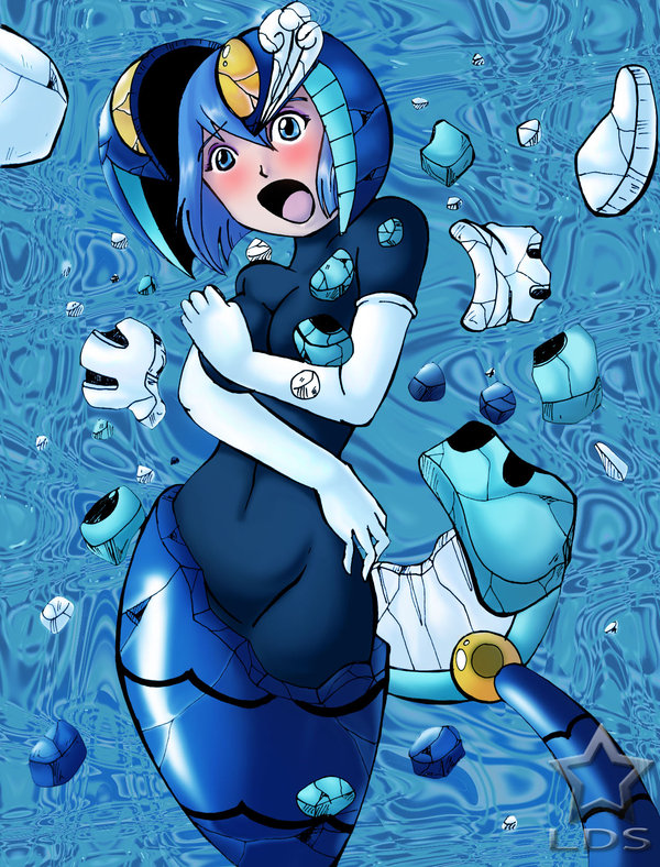 1girls big_breasts blue_bodysuit bodysuit breasts female female_only hips large_breasts mega_man mega_man(classic) robot robot_girl solo solo_female splash_woman tagme thick thick_thighs thighs underwater wide_hips