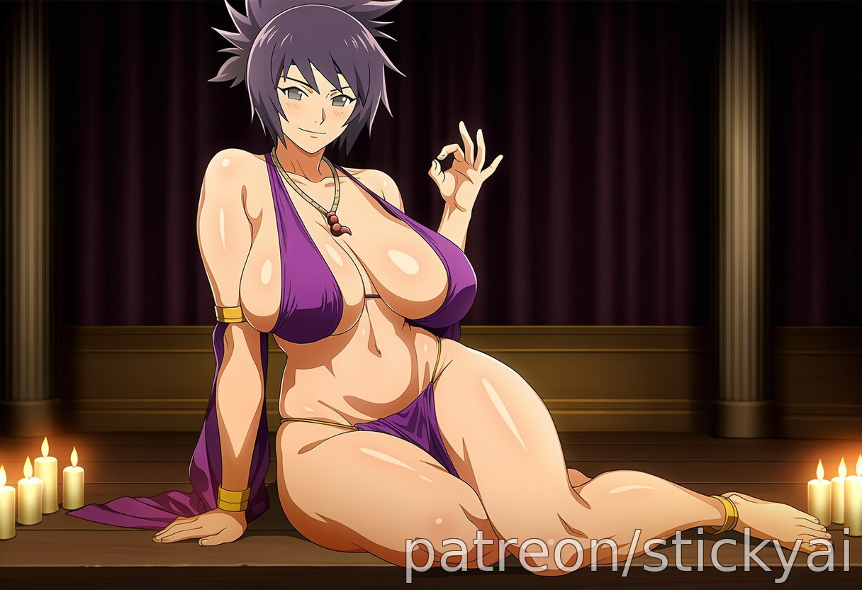 1girls, ai generated, anime, big breasts, breasts, brown eyes, dark hair, eyes, female, female only, fit, mitarashi anko, naruto, naruto (classic), naruto (series), ponytail, shounen jump, stickyai