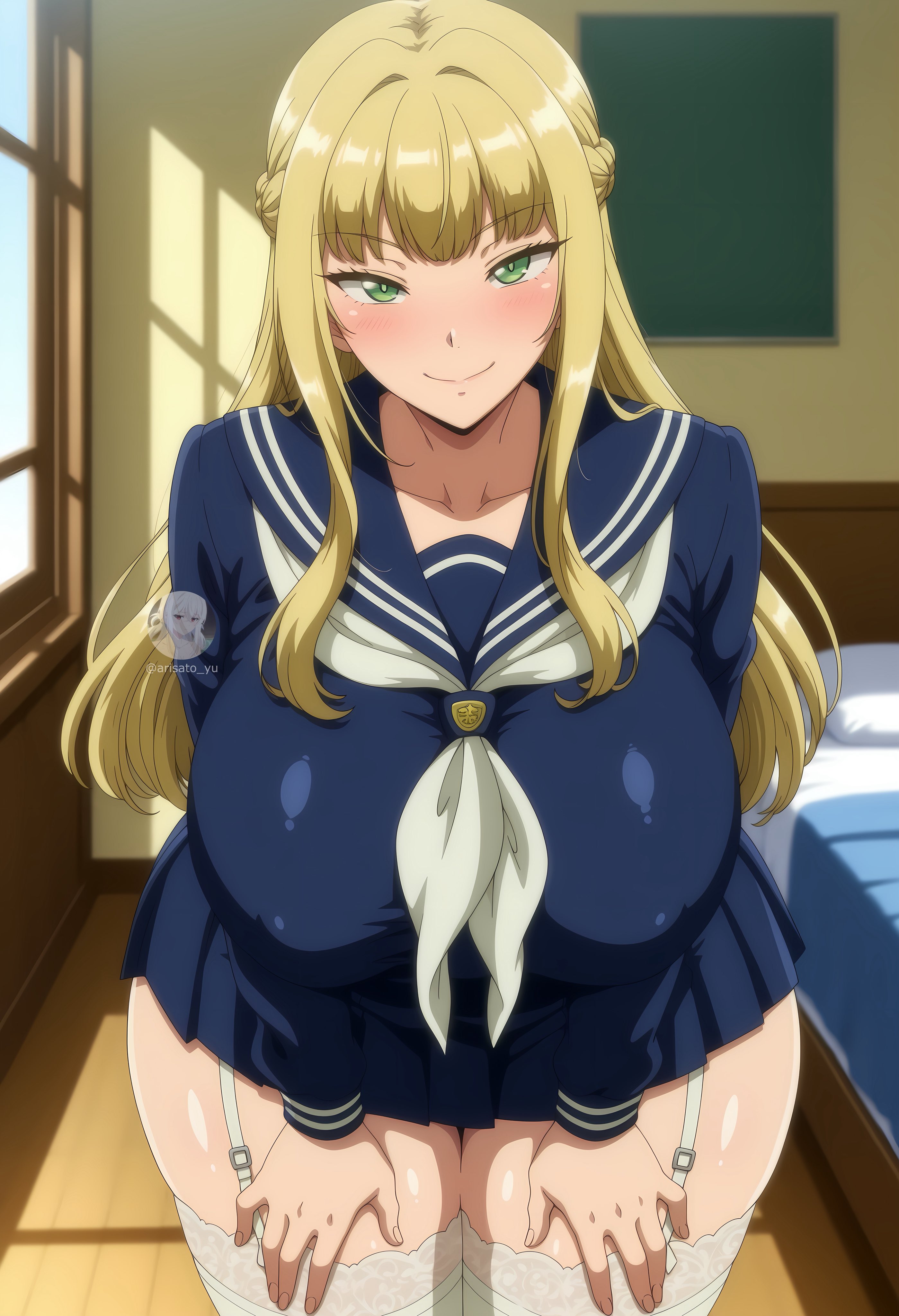 1female, 1girls, ai generated, arisato yu, female, female only, louisa richter, seika jogakuin kounin sao ojisan, solo, solo female, tagme, voluptuous, voluptuous female