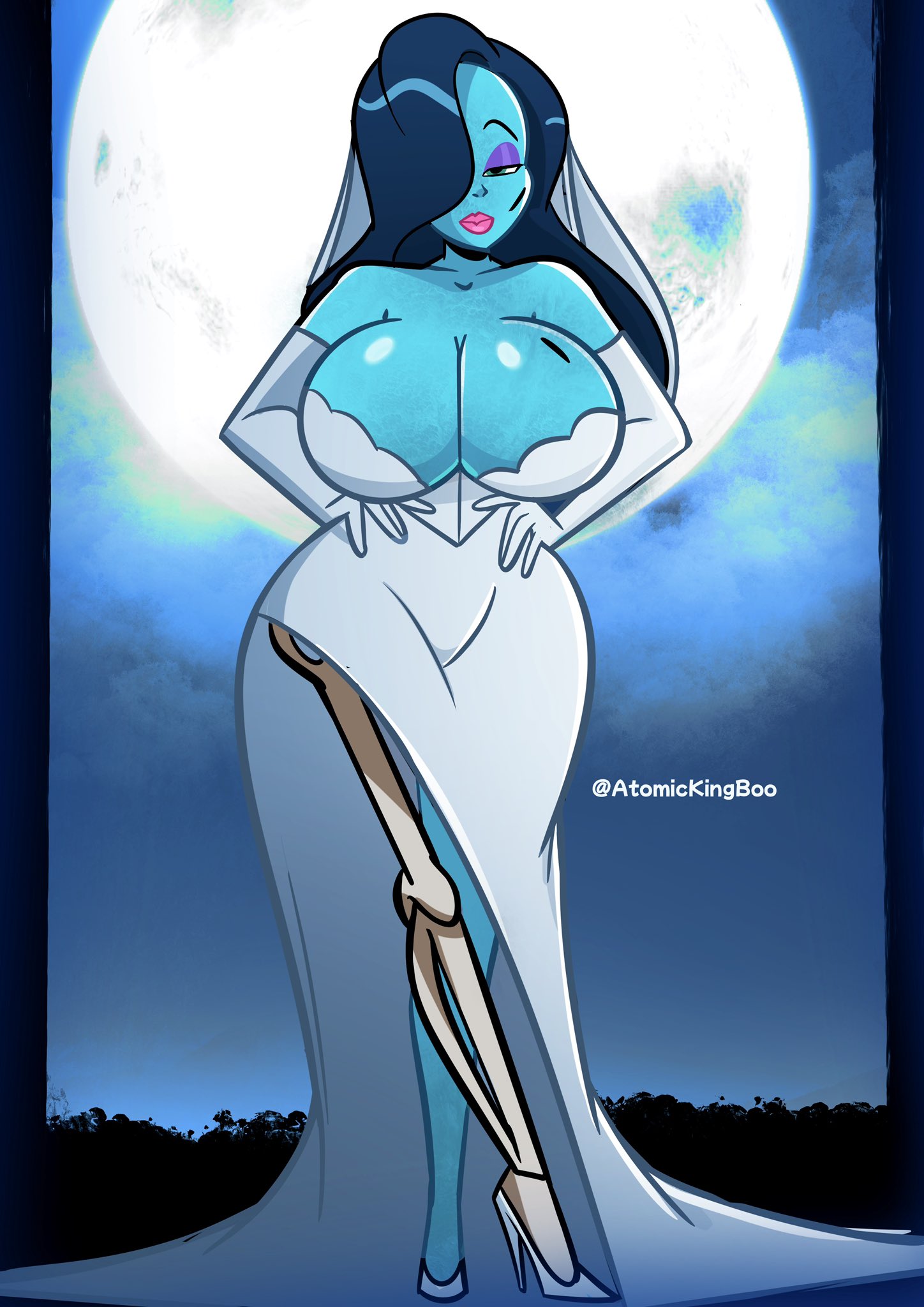 1girls, atomickingboo, big breasts, big thighs, breasts, corpse bride, crossover, curvaceous, curvy, curvy figure, digital media (artwork), disney, emily (corpse bride) (cosplay), female, hips, hourglass figure, huge ass, huge breasts, huge thighs, jessica rabbit, large ass, large breasts, large thighs, legs, mature, mature female, slim waist, thick, thick hips, thick legs, thick thighs, thighs, tim burton, touchstone, undead, undead female, voluptuous, waist, wide hips, wide thighs