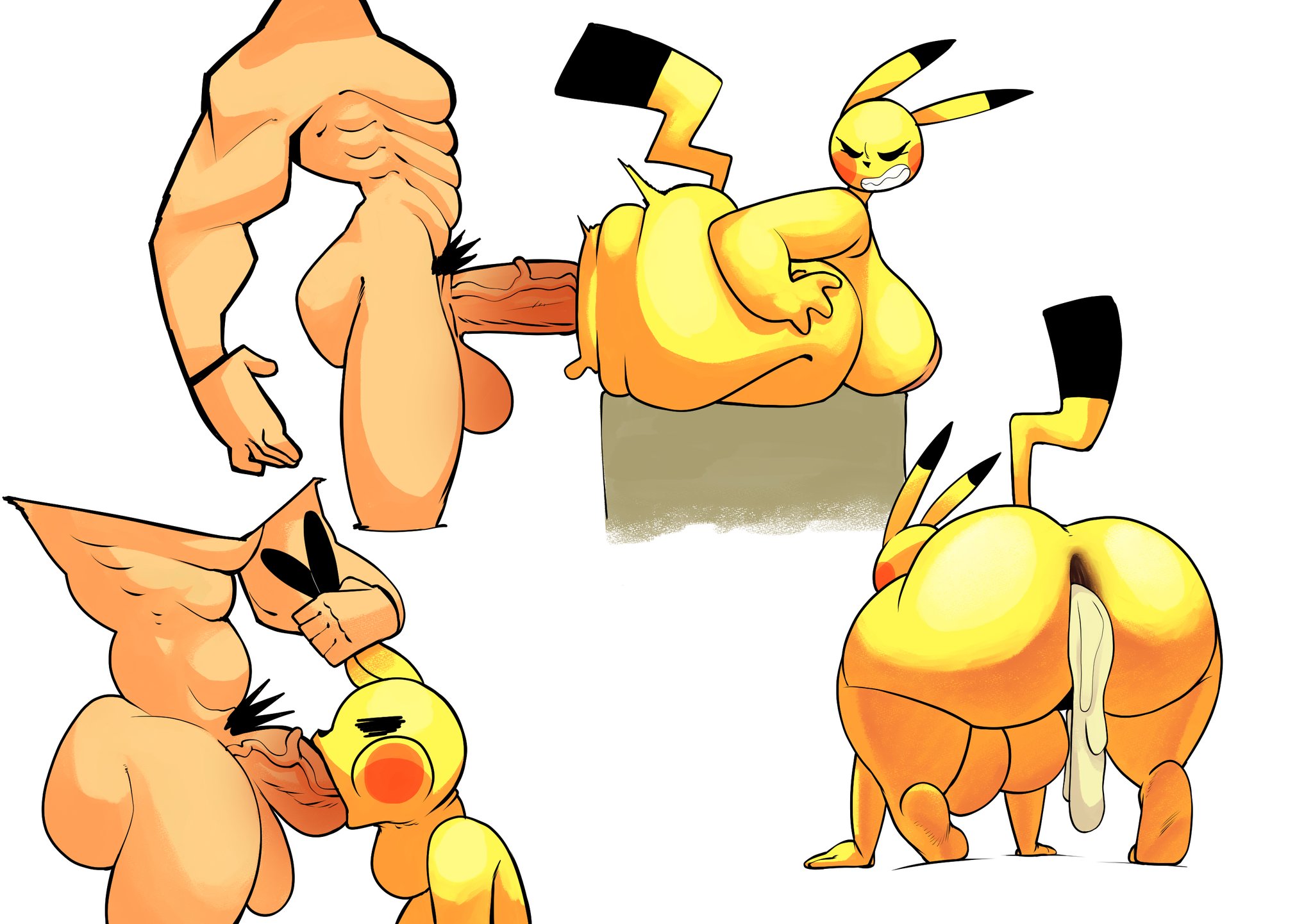 1girls, anal, anal penetration, anal sex, anonymous male, areolae, balls, blowjob, boobs, breasts, bush, creampie, cum, fat ass, fellatio, female, furry, male, nipples, north star 500, oral, penis, pikachu, pokemon, pubic hair, pulling ears, sex, shortstack, simple background, size difference, tail, testicles, thick thighs, thighs, tremble spikes, veiny cock, veiny penis, yellow body, yellow fur