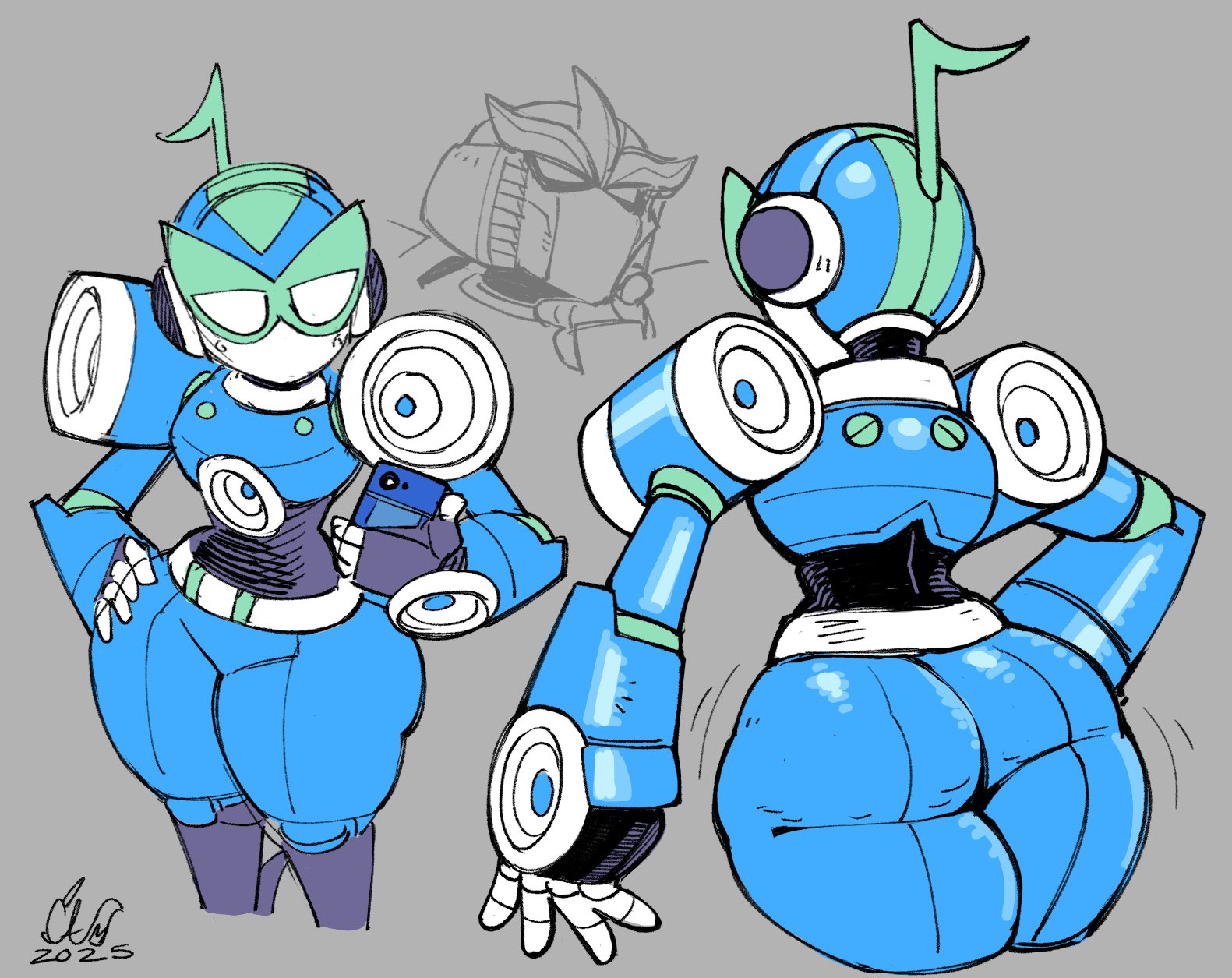 1girls, android, ass, big ass, caliginous, female, gravity circuit, implied sex, kai (gravity circuit), medley (gravity circuit), robot, robot girl, thick thighs, wide hips