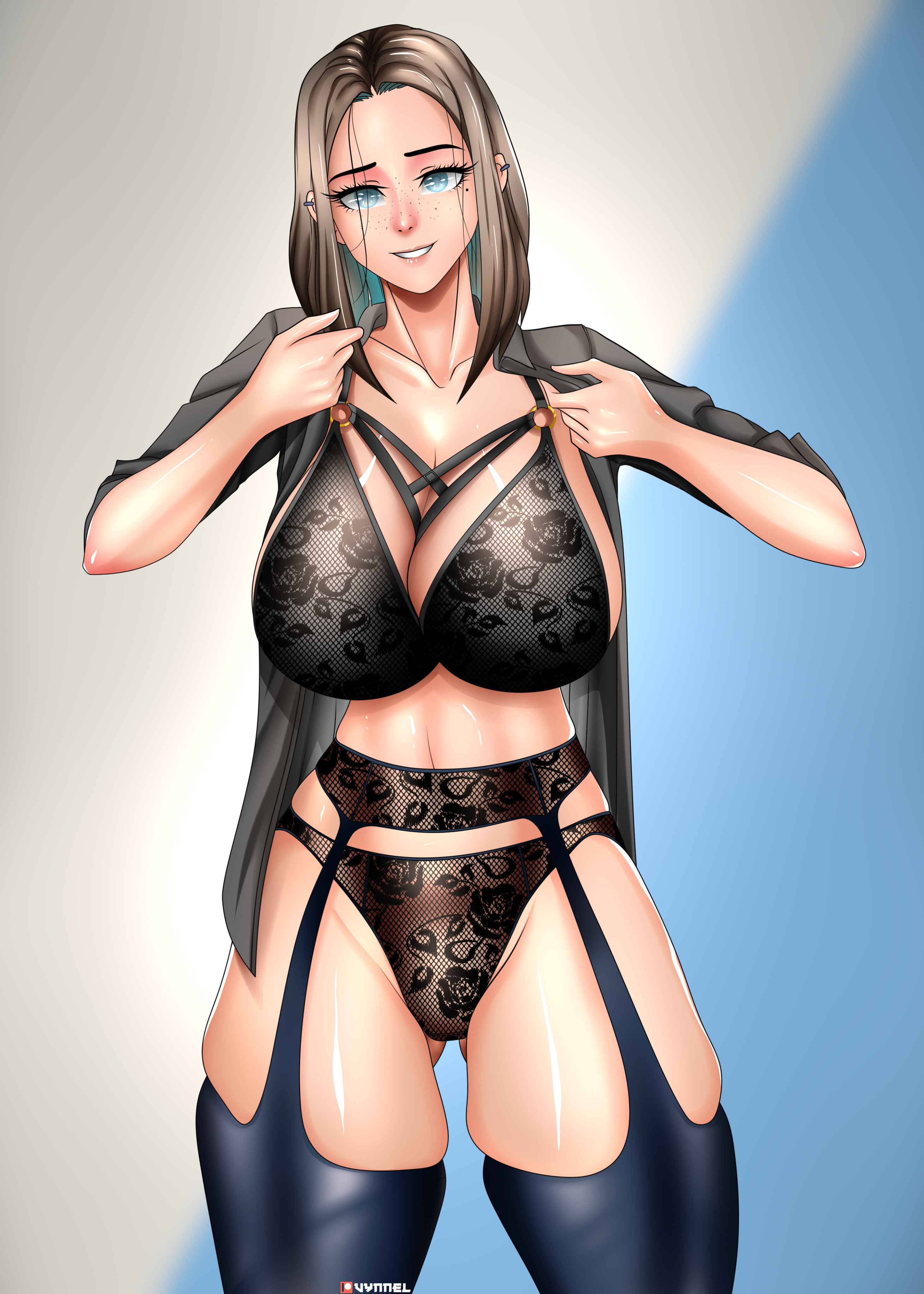 1girls, big breasts, breasts, busty, female, female focus, female only, hourglass figure, navel, pose, posing, samsung, samsung sam, solo, standing, tagme, vynnelukiyo, wide hips