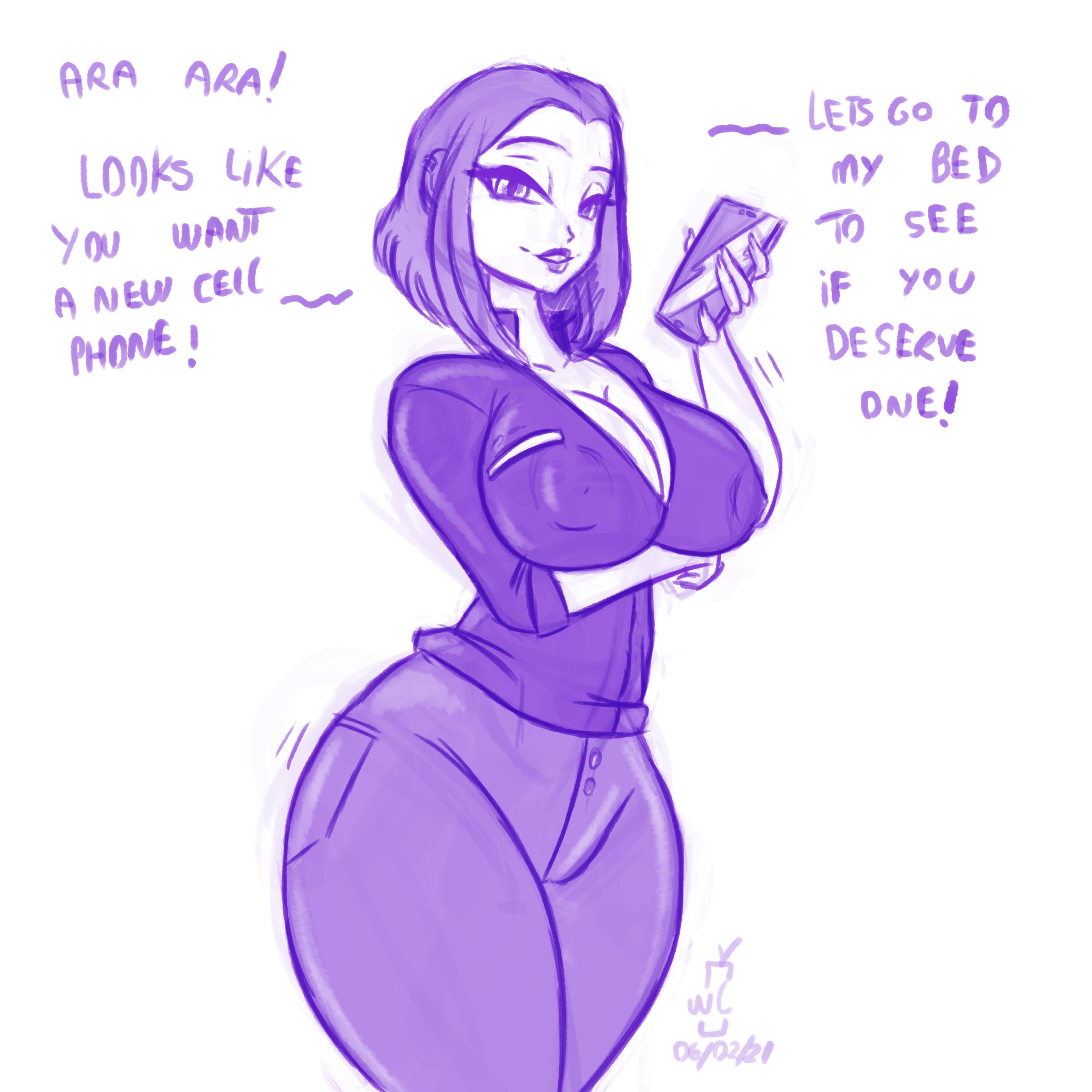 big breasts, breasts, busty, female, female focus, female only, hourglass figure, iamonlyahornybug, pose, posing, samsung, samsung sam, short hair, solo, tagme, wide hips