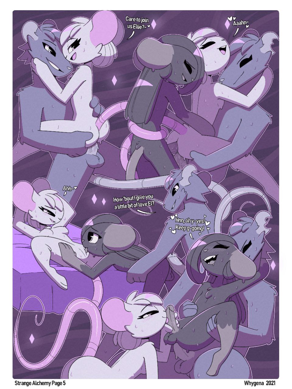 1girls, 2boys, anthro, bisexual, comic, elanor (whygena), female, female anthro, femboy, femboy on female, furry, genderswap, genderswap (ftm), genderswap (mtf), magic, male, male anthro, male penetrated, male/male, reggie (whygena), rule 63, straight, whygena