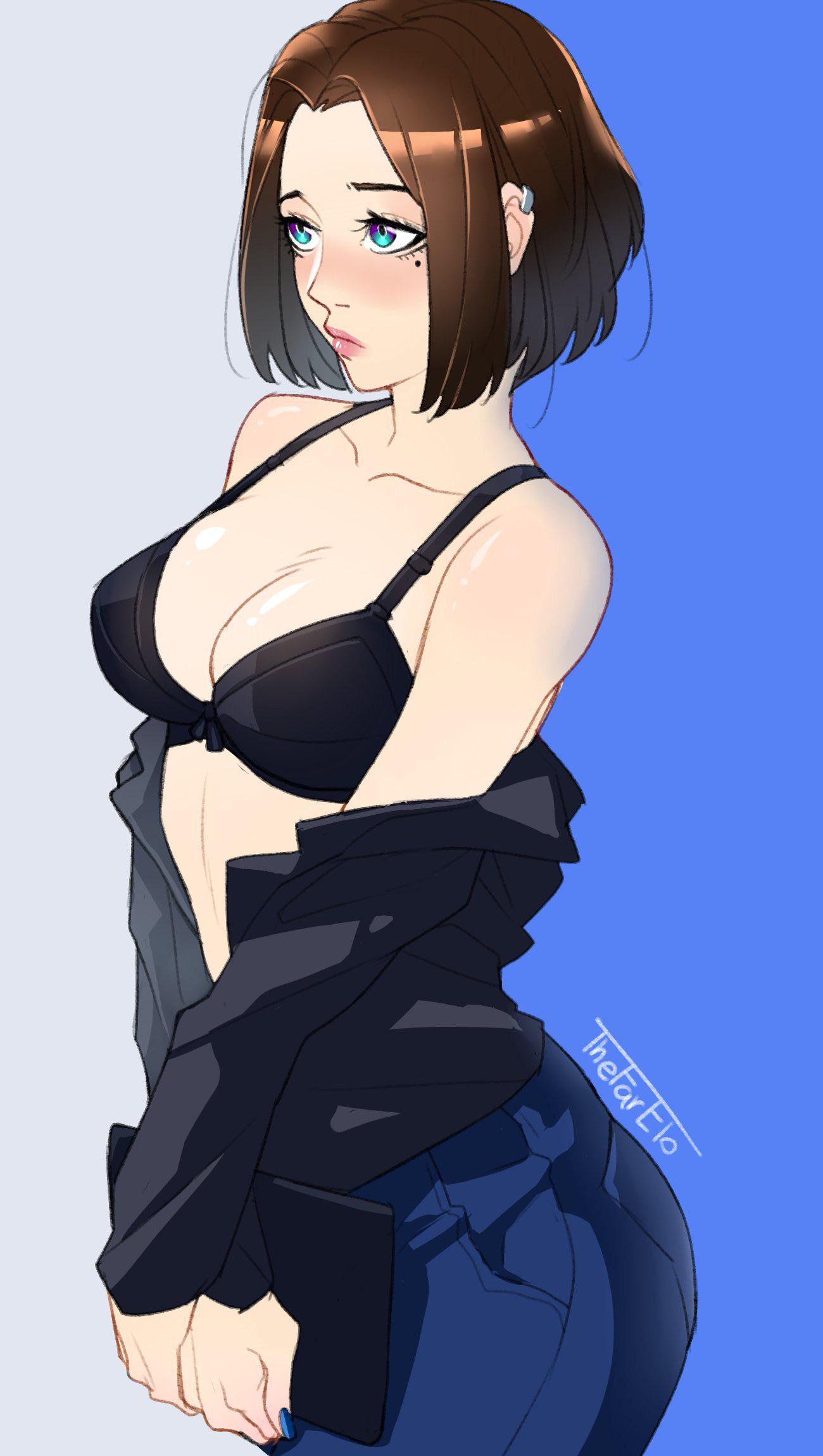 blue eyes, brown hair, female, samsung sam, tagme, thefarelo