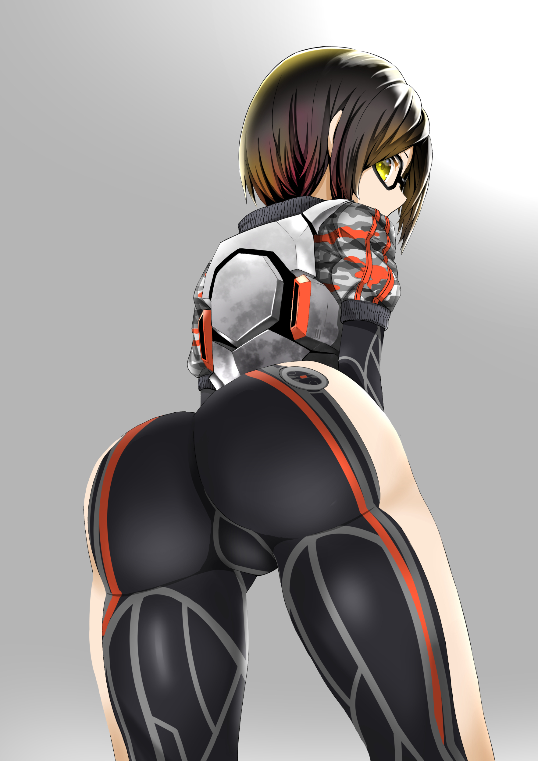 android, ass, bubble ass, bubble butt, female, female only, hololive, hololive gen 0, hololive japan, nikujag96737782, roboco-san, skin tight, solo female, virtual youtuber