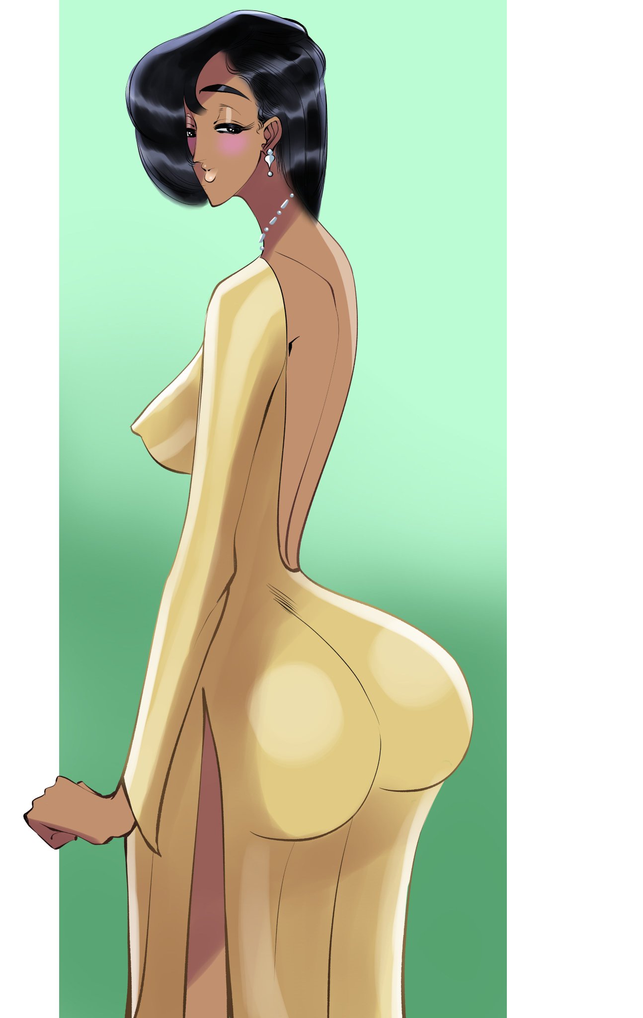 1girls ass breasts busty chanleefat clothing dark-skinned_female dark_skin digital_media_(artwork) digital_painting_(artwork) ear_piercing earrings female female_only hips hourglass_figure legs looking_at_viewer original original_character solo thick_ass thick_legs thick_thighs thighs voluptuous wide_hips