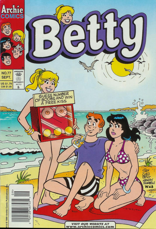 2girls archie_comics betty_and_veronica betty_cooper black_hair blonde_hair casual comic_cover female human multiple_girls pale_skin public sak swimsuit swimwear veronica_lodge wa_smith