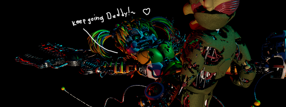 3d c4d cinema4d daddy elizabeth_afton father_and_daughter five_nights_at_freddy's freddy_fazbear's_pizzeria_simulator heart moaning_in_pleasure pleading scottgames scrap_baby scrap_baby_(fnaf) scraptrap scraptrap_(fnaf) spread_legs tagme william_afton william_afton_(fnaf)