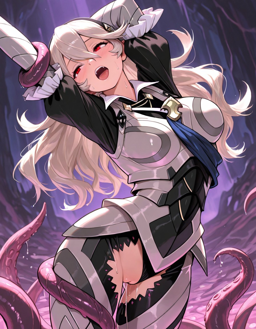 1girls 2025 2025s 2d ai_generated armor armored_female black_hairband clothed clothed_female clothing corrin_(fire_emblem) corrin_(fire_emblem)_(female) female female fire_emblem fire_emblem_fates hair_between_eyes hairband intelligent_systems long_hair nai_diffusion nintendo pussy red_eyes silver_hair stable_diffusion tentacle tentacle tentacle_rape tentacle_sex video_game_character white_hair