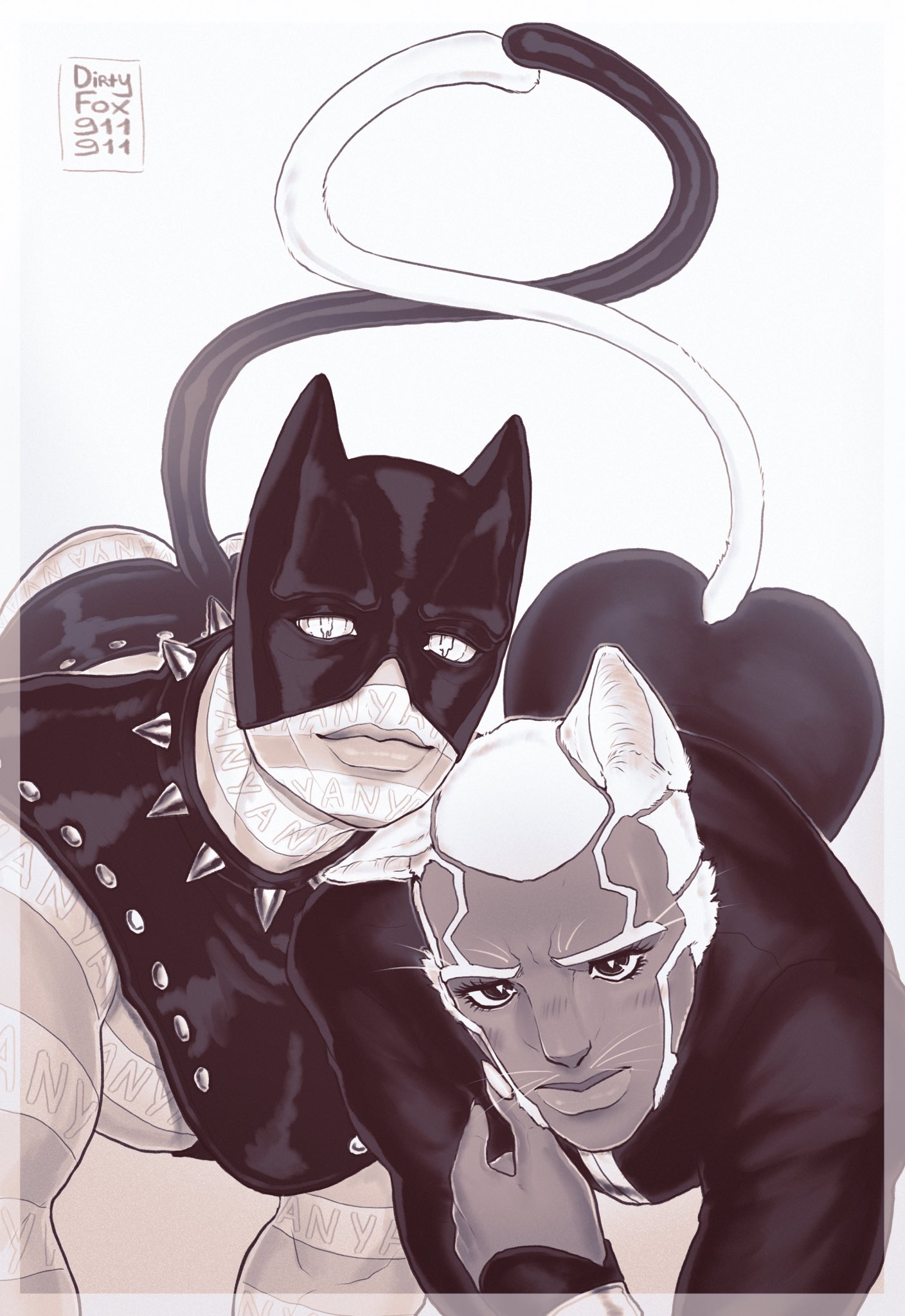 black eyes, cat boy, cat ears, cat tail, catboy, enrico pucci, eye contact, fully clothed, human, humanoid, jojo's bizarre adventure, leather, male, male only, mask, miserdirt, monochrome, partially clothed, pov, short hair, stand (jjba), stone ocean, white eyes, white hair, whitesnake