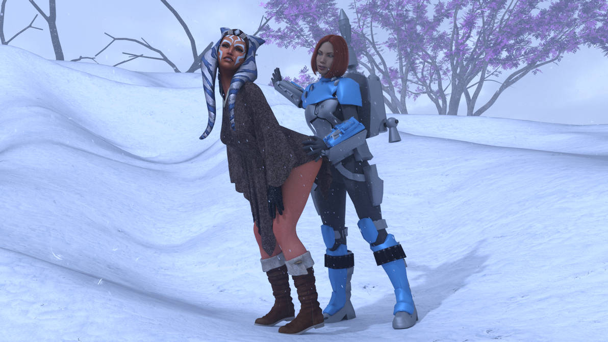 2girls 3d ahsoka_tano alexbridger alien alien_girl alien_humanoid armor ass bo-katan_kryze boots breasts canon clone_wars closed_eyes clothed clothed_female clothing detailed_background female female_focus female_only footwear fully_clothed hair human human_on_humanoid humandom humanoid interspecies interspecies_yuri lezdom light-skinned_female light_skin medium_hair multiple_girls orange-skinned_female orange_body orange_skin outside red_hair revealing_clothes shoes short_hair spanking star_wars star_wars_rebels tentacle_hair yuri