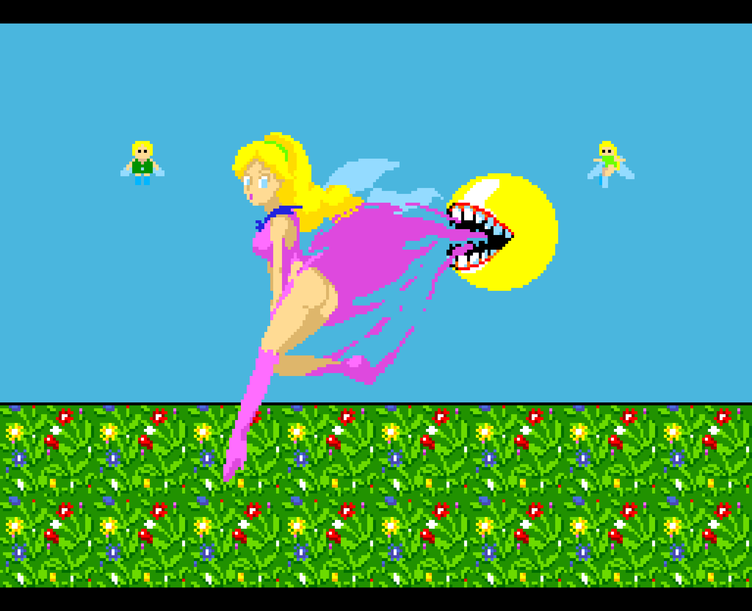 ass mother_fairy pac-land pac-man pac-man_(series) pixel_art ripped_clothing ripped_dress saiwai_hiroshi