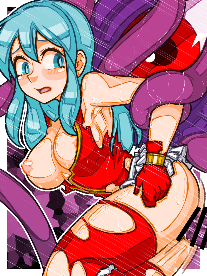 1girls armpits bar_censor bare_thighs blue_eyes blue_hair brainwashing breasts breasts_out censored corruption eirika_(fire_emblem) fire_emblem fire_emblem:_the_sacred_stones hair_between_eyes interspecies large_breasts light_blue_eyes light_blue_hair long_hair mimizunooka mind_control mogall monster nintendo nipples panties panties_around_leg rape restrained sweat tentacle tentacle_rape thighhighs torn_clothes white_panties