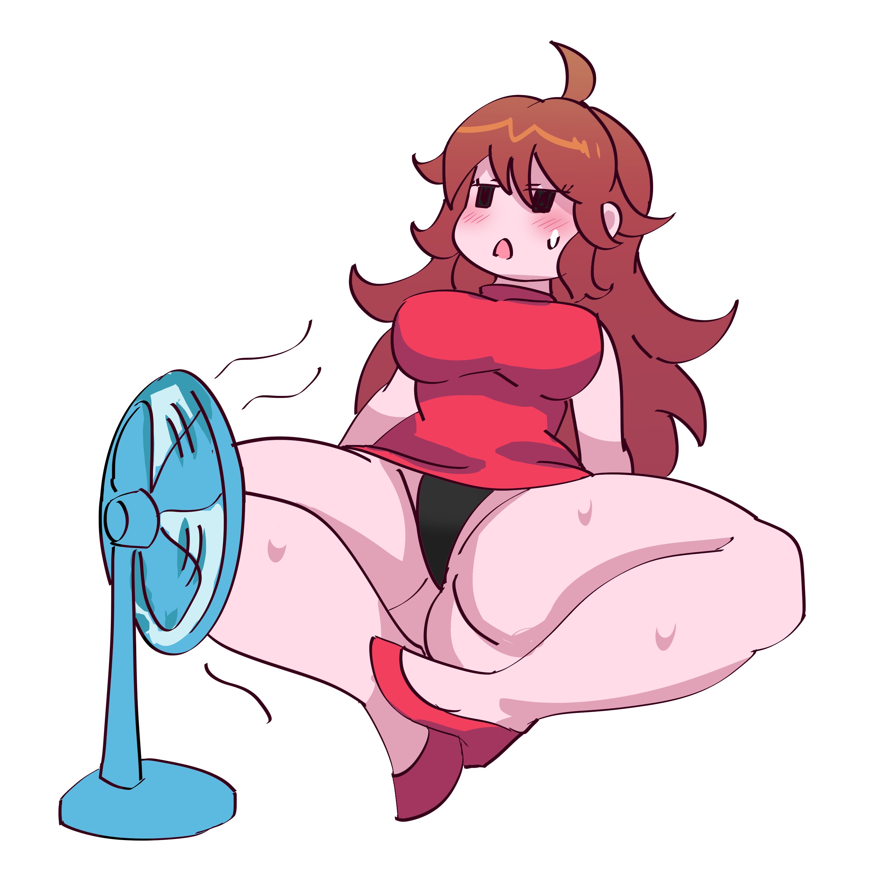 1girls, 2021, 2d, arms behind back, ass, background, big breasts, black eyes, black panties, black underwear, breasts, brown hair, clothed, clothing, dress, eyelashes, fan, female, flushed, friday night funkin, game, girlfriend (friday night funkin), high heels, legs, legs crossed, legs spread, long hair, looking away, open mouth, panties, pantyshot, red dress, shy, simple background, sitting, sitting down, sweat, sweatdrop, sweating, thick thighs, thigh highs, thighs, underwear, upskirt, video game, video game character, white background, ytrall
