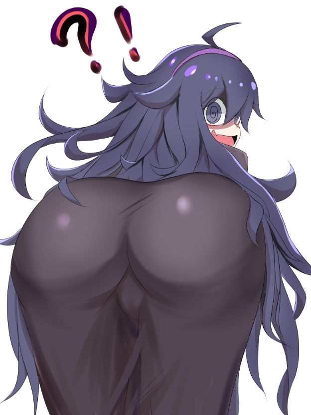 1girls, ass, ass in dress, big ass, big butt, dress, eye contact, female, hairband, hex maniac, human, long hair, looking at viewer, looking back, nintendo, npc trainer, pokemon, pokemon xy, purple eyes, purple hair, thick ass, yeshu