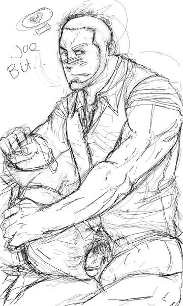 gay joe_buttataki male monochrome muscles muscular penis soul_eater yaoi