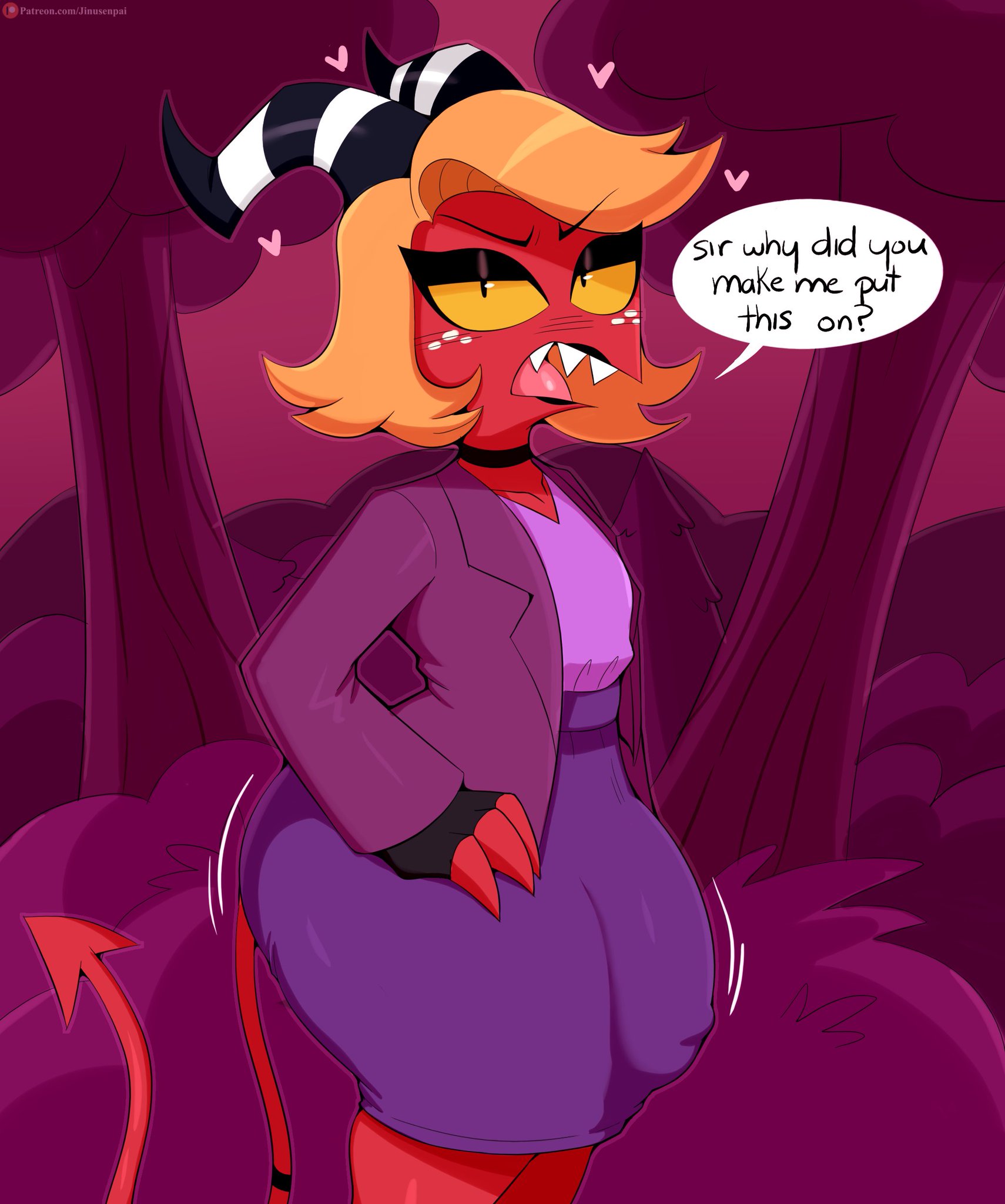 1boy, ass, big ass, blitzo (helluva boss), bulge, clothed sex, clothing, crossdressing, femboy, femboy dilf, girly, heart, helluva boss, huge ass, imminent sex, jinu, large ass, male, male only, moxxie (helluva boss), no humans, non-human, non-human only, penis, penis under clothes, penis under skirt, skirt, solo male, text, thick ass, vivienne medrano