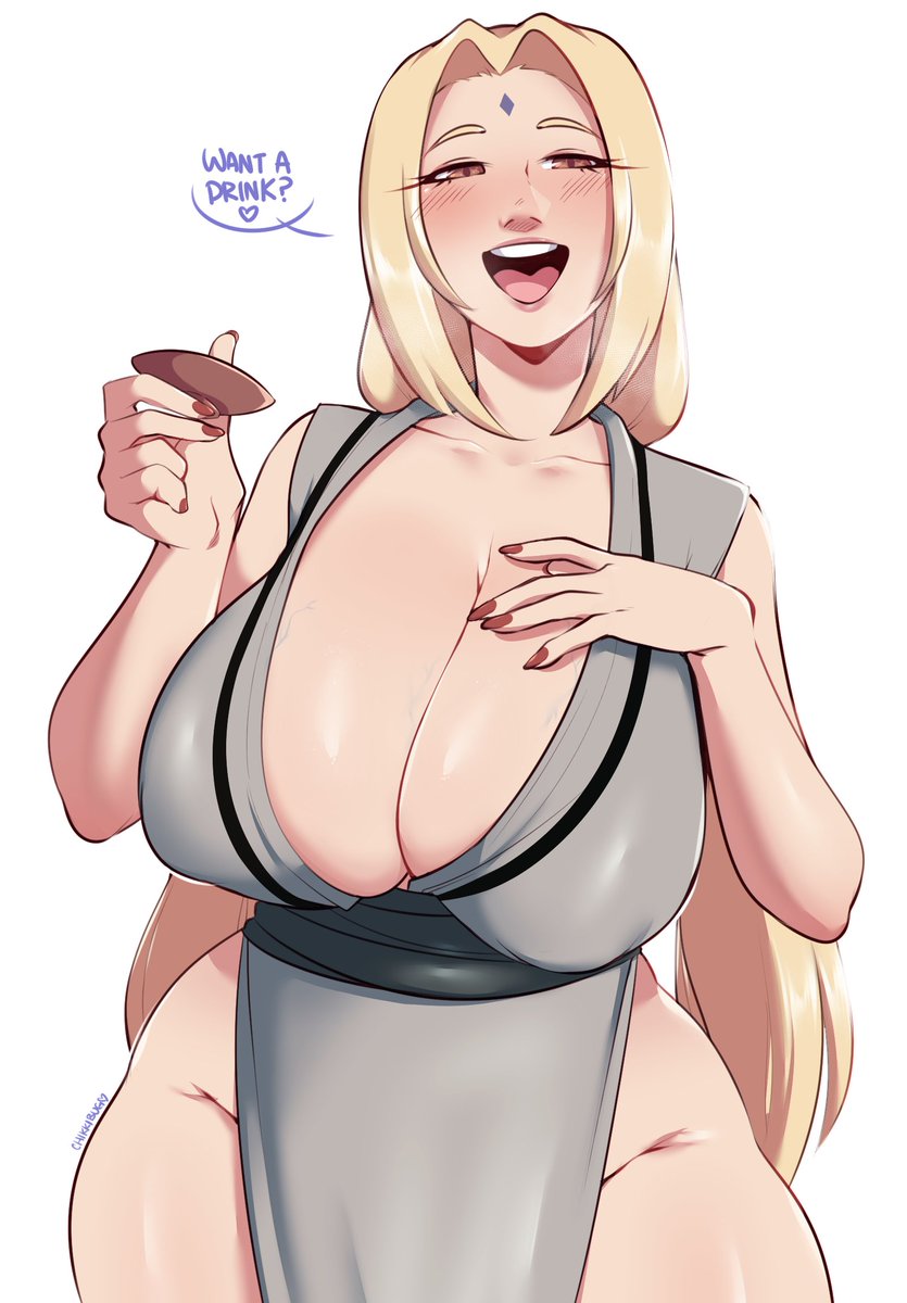 1girls artist_name blonde_hair bottomless breasts brown_eyes chikkibug cleavage clothing colored_nails cropped_legs cup drunk facial_mark female female_only forehead_mark hair_intakes highres holding_object hourglass_figure huge_breasts kimono long_hair low_twintails mature mature_female mostly_nude nail_polish naruto naruto_(series) naruto_shippuden no_panties no_pants offering offering_to_viewer open_mouth partially_clothed pelvic_curtain plump pot puffy_nipples red_nails sakazuki shiny shiny_hair shiny_skin short_kimono shounen_jump simple_background skindentation solo speech_bubble talking talking_to_viewer text thick_thighs thighs tsunade twintails upper_body very_long_hair voluptuous watermark white_background wide_hips