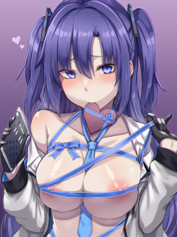 big breasts, blue archive, blue eyes, blue hair, breasts, chocolate, female, hair ornament, hiruno, millennium science school student, phone, seminar (blue archive), tagme, tie, valentine's day, yuuka (blue archive)