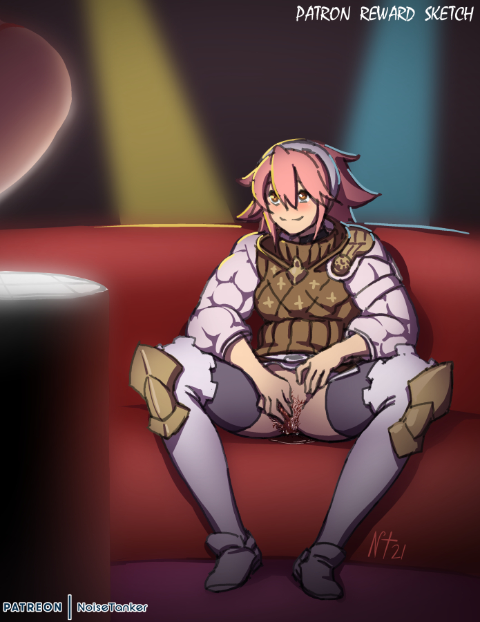 2girls, ass, big ass, blush, female, female pubic hair, fingering, fingering self, fire emblem, fire emblem fates, hairy pussy, masturbating while watching, masturbation, multiple females, multiple girls, nintendo, noisetanker, pink hair, pubic hair, pussy, pussy juice, pussy juice puddle, smile, soleil (fire emblem), solo female, solo focus, spread legs, strip club, stripper, watching, yuri