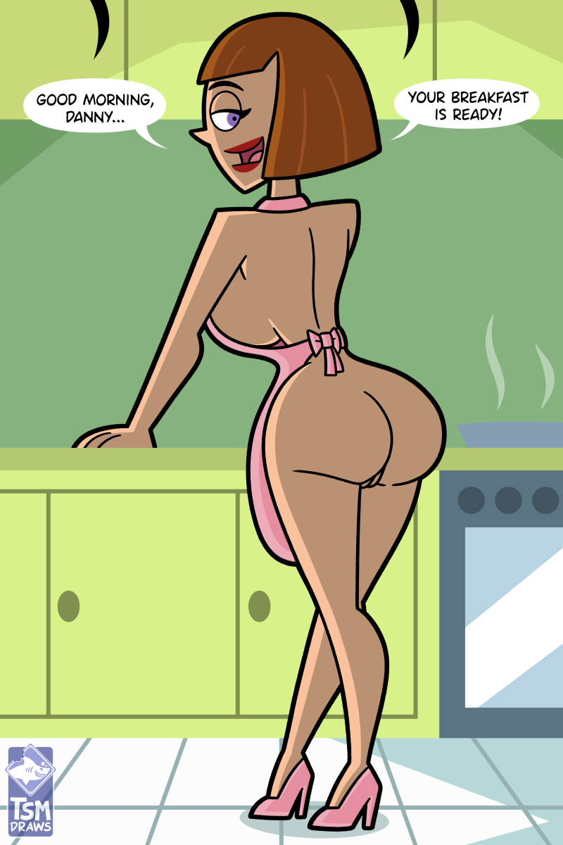 1girls apron apron_only ass danny_phantom madeline_fenton milf mother naked nude seductive tagme tsmdraws