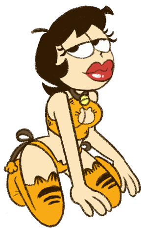 cat_lingerie female garfield_(cosplay) garfield_(series) lingerie liz_wilson lowres paws,_inc. solo viacom