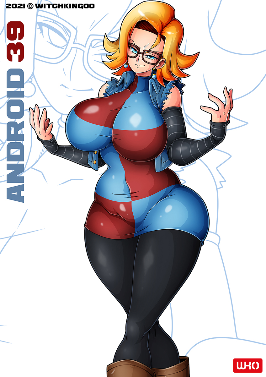 1girls android_18 android_21 android_21_(human) android_39 blonde blonde_hair blue_eyes cameltoe cleavage curly_hair curvy dragon_ball dragon_ball_fighterz erect_nipples female fusion ginger ginger_hair glasses huge_areolae huge_ass huge_breasts orange_hair potara_earrings puffy_nipples red_hair redhead short_hair thick_lips two_tone_hair voluptuous wide_hips witchking00 yellow_hair