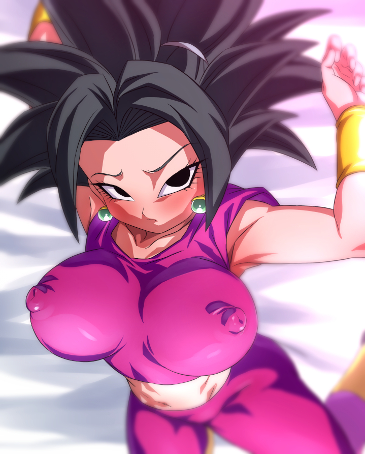 1girls base_form_kefla big_breasts breasts dragon_ball dragon_ball_super erect_nipples erect_nipples_under_clothes female female_only fusion huge_breasts kefla large_breasts looking_at_viewer nipple_bulge nipples potara_earrings rom shounen_jump solo solo_female