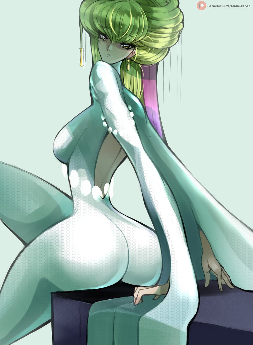 1girls ass breasts busty c.c. chanleefat clothing code_geass digital_drawing_(artwork) digital_media_(artwork) green_hair hips voluptuous wide_hips