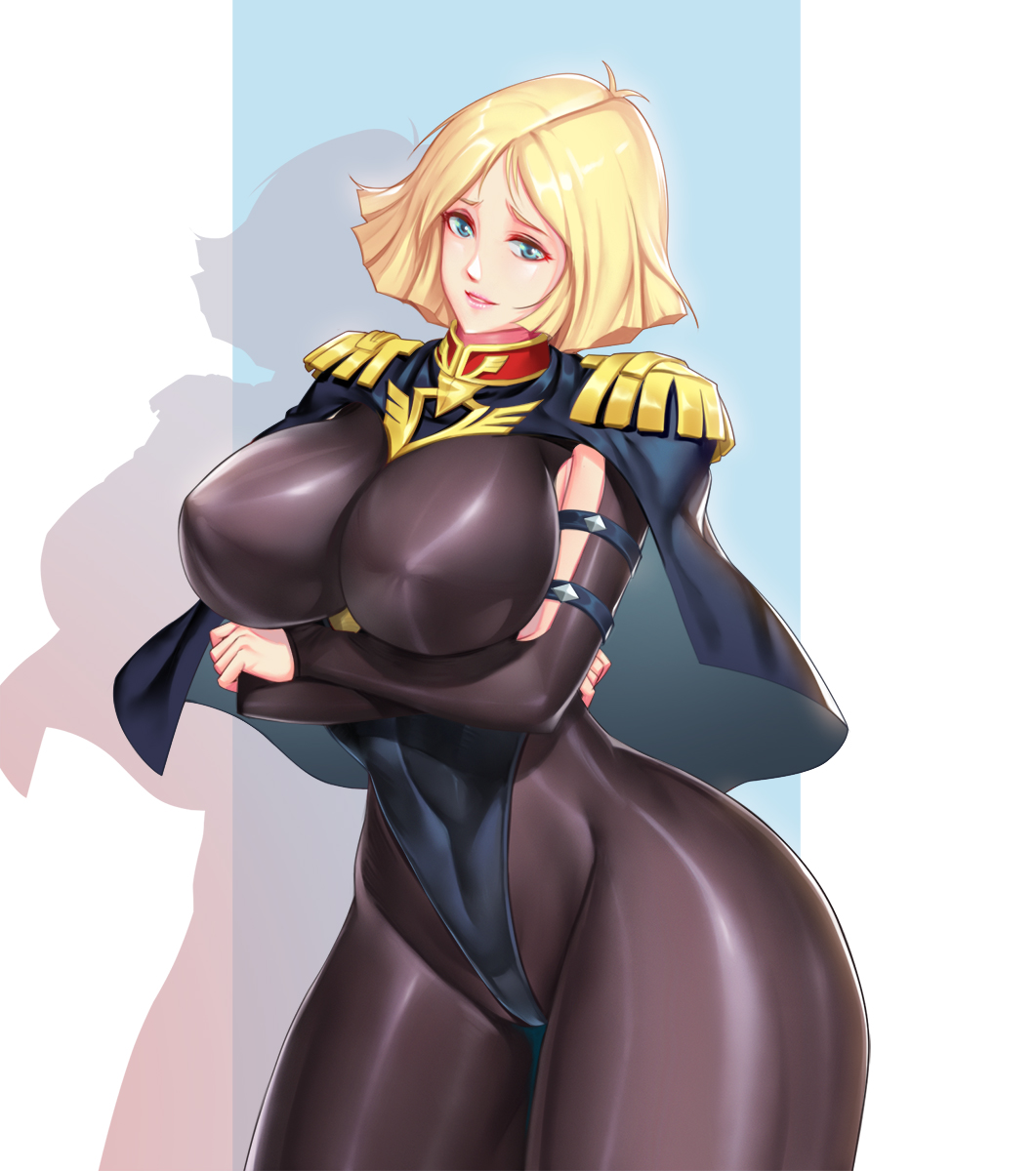 1girls 2020 black_bodysuit black_jacket black_leotard blonde_hair bodysuit breasts corruption covered_navel covered_nipples curvaceous dark_night_(darkotl) enemy_conversion female female_focus female_only gundam human jacket large_breasts large_female leotard light-skinned_female light_skin looking_at_viewer massive_breasts military_uniform mobile_suit_gundam navel nipple_bulge nipples presenting sayla_mass shadow short_hair simple_background slight_smile solo standing thick_thighs thighs tight_bodysuit tight_clothing uniform villainess wide_hips zeon