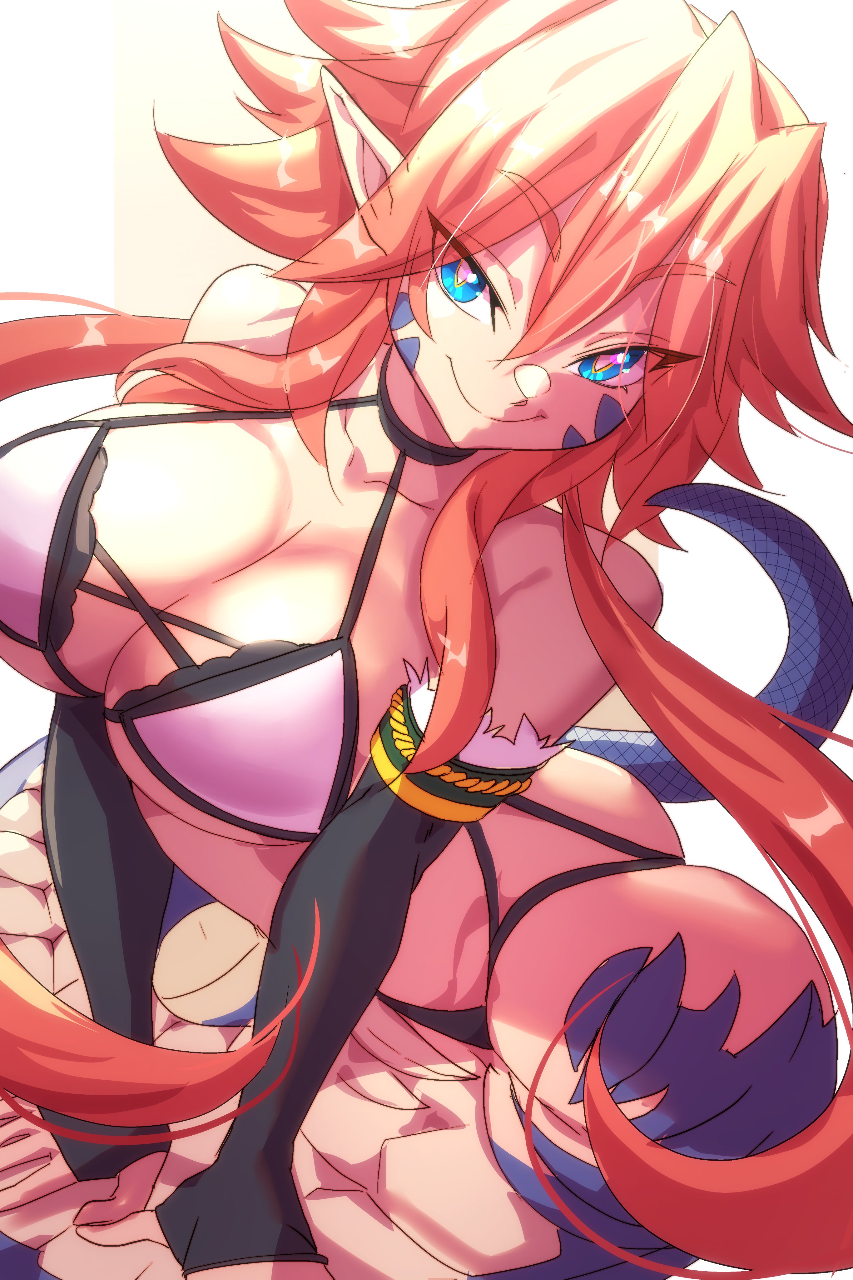 character request, copyright request, female, lamia, monster girl, naga, nisego, skimpy clothes