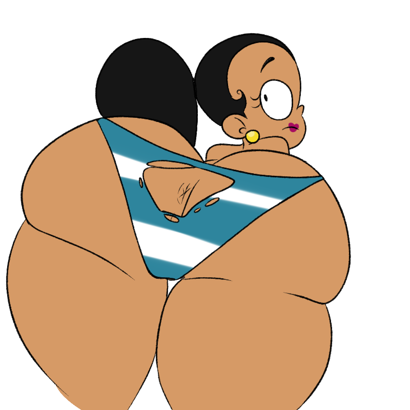 1girls anus ass ass big_ass big_butt bikini bikini_bottom black_hair carlota_casagrande dark-skinned_female dark_skin female female_only huge_ass huge_butt large_ass lazeedoodler looking_at_viewer panties ponytail pov the_loud_house thick_thighs thighs